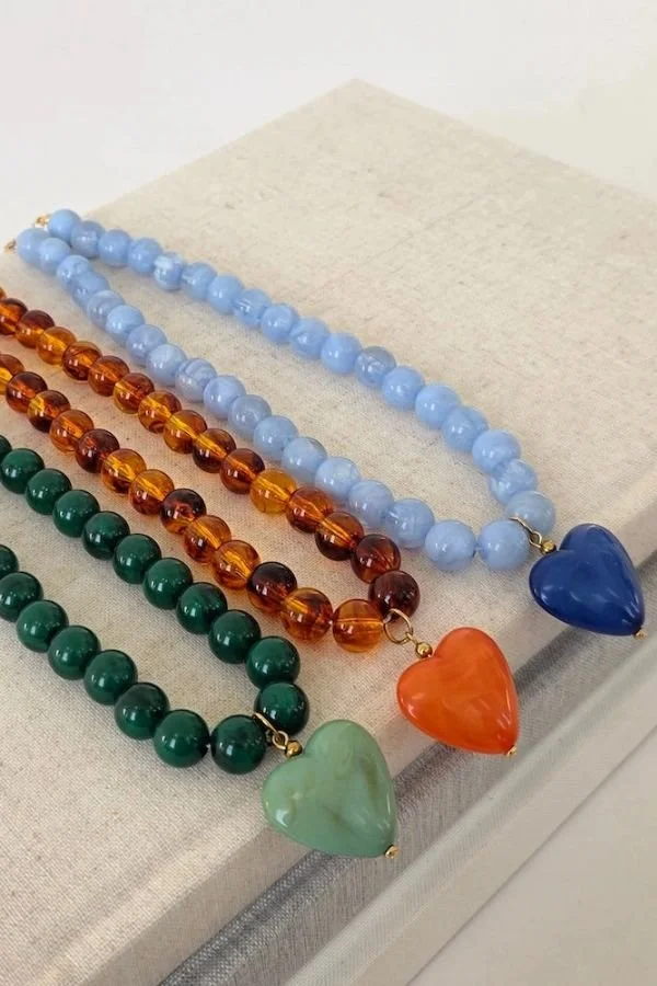 Charming Beaded Heart Necklace
