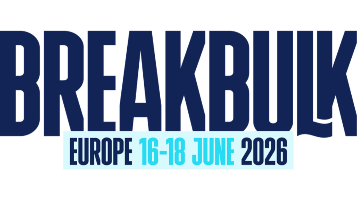 Event logo for Breakbulk Europe 2026, taking place in Europe from June 16 to 18, with the dates and year highlighted in blue.
