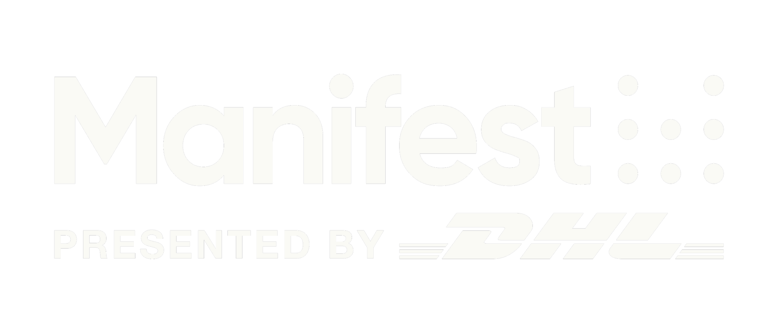Motifest logo with text 'Presented by DHL' in black and white