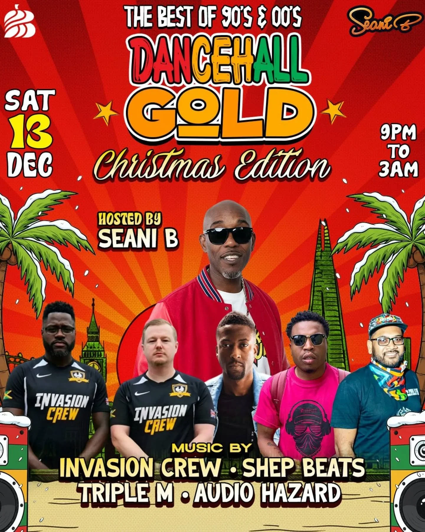 Dancehall Gold is loading for this weekend! ⌛🇯🇲

And the DJ lineup? Pure heat from start to finish! 🔥 
Expect big drops, big energy, and a dancefloor that won&rsquo;t cool down! 🎉 

🎧🎤@seanibremix @djshepbeats @invasioncrew @djtriplem @dj_audio