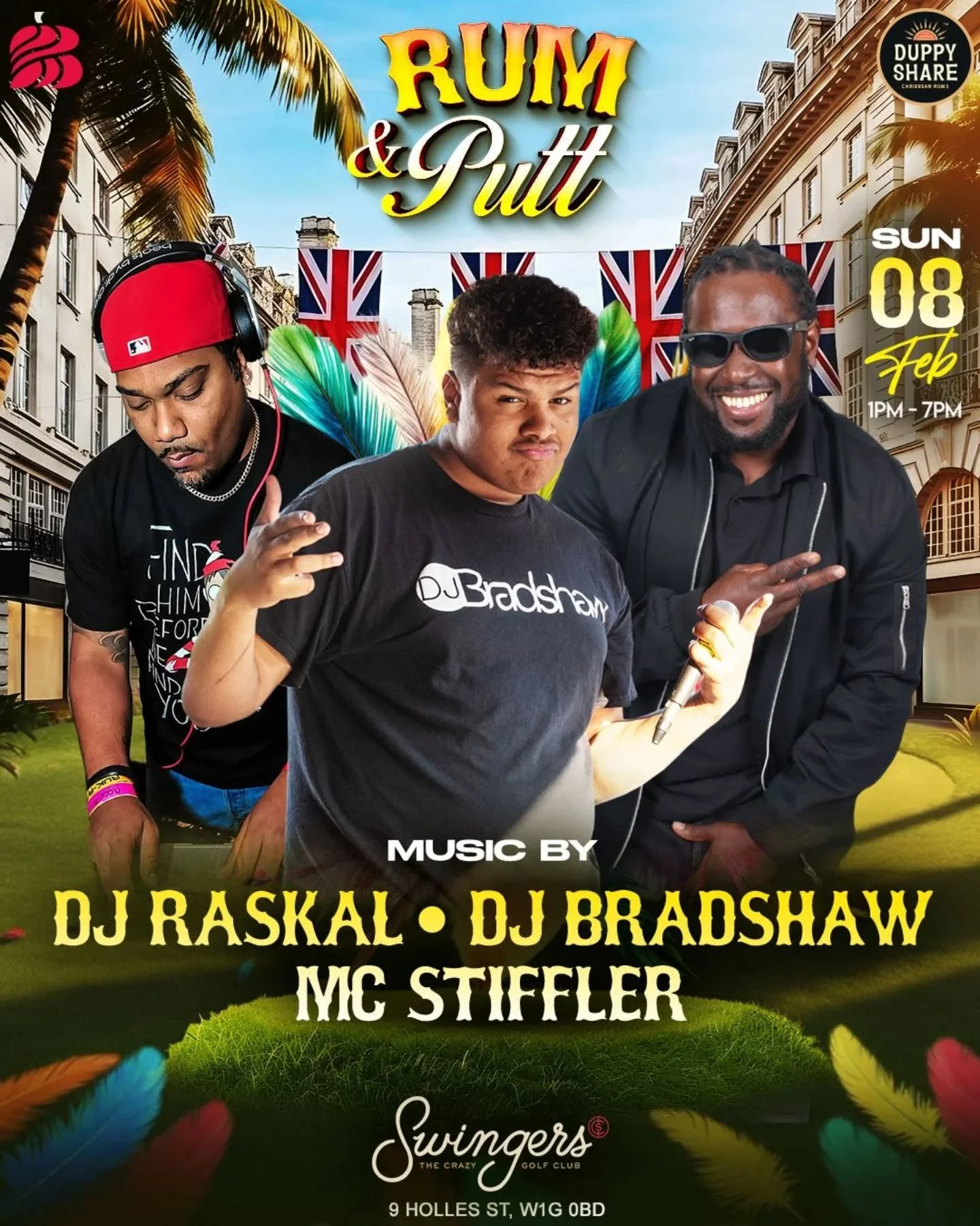 Early chaos, all afternoon. 🔥🎶

@dj_raskal and @realdjbradshaw on the decks, @m.c_stiffler on the mic =  Energy from first pour to final putt! 🍹⛳🙌🏽

Expect big tunes, early chaos, and zero cool-down! 💥🎉

THIS WEEKEND! 

🥃🏌🏽&zwj;♀️ Rum &amp;