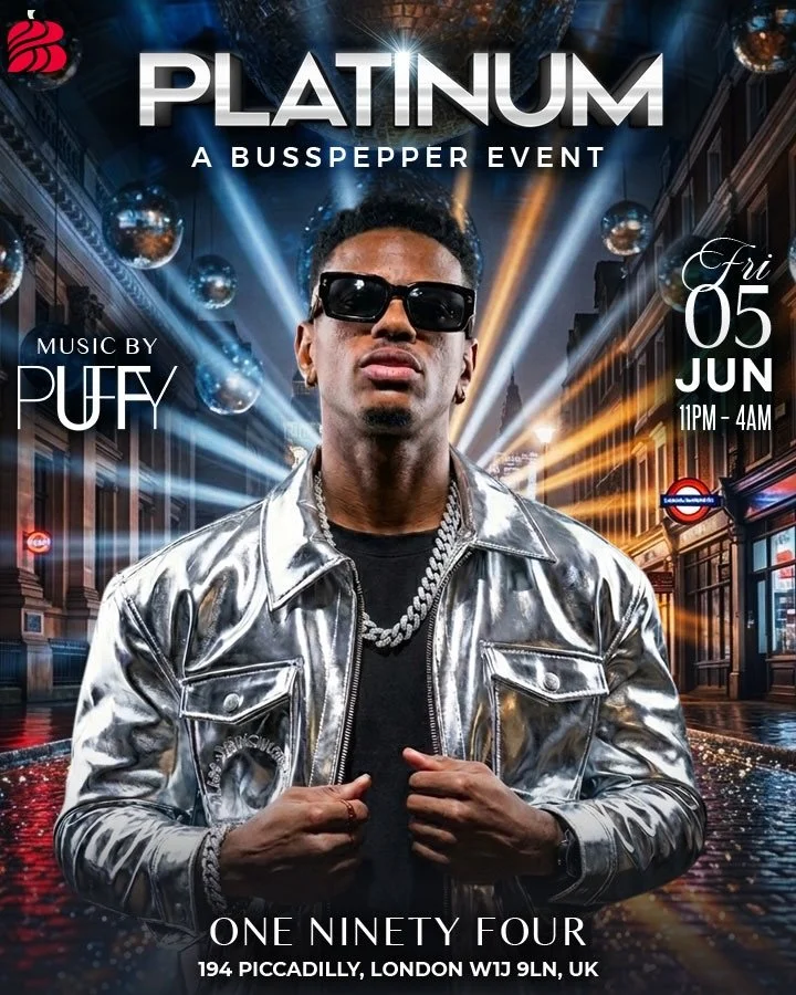 PRE-SALE = LIVE 🚨🔥

Secure your spot at the most sophisticated Busspepper experience yet 🥂

✨ PLATINUM ✨

Table service 🍾
Elevated vibes 🎶
Dress to impress 🖤
World champion DJs on deck 🎧🌍
Featuring @deejaypuffy 

Don&rsquo;t wait&hellip; tick