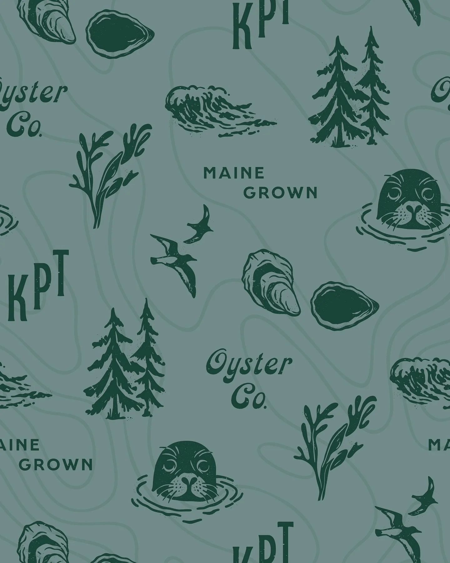 🌊 A few *unused* brand concepts from the early stages of Kennebunkport Oyster Company&rsquo;s logo development. We ultimately chose a clean, custom, type-only direction (with supporting graphics) to keep things timeless in a sea of oyster graphics &