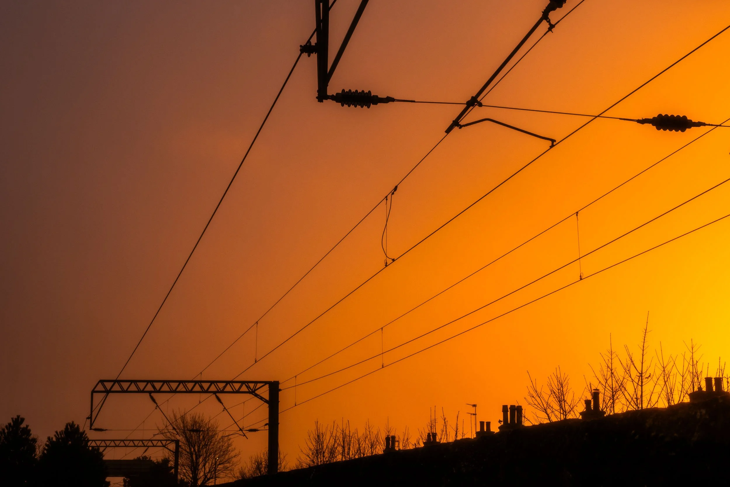 November Glow Over The Railway, Prestwick, Ayrshire.
