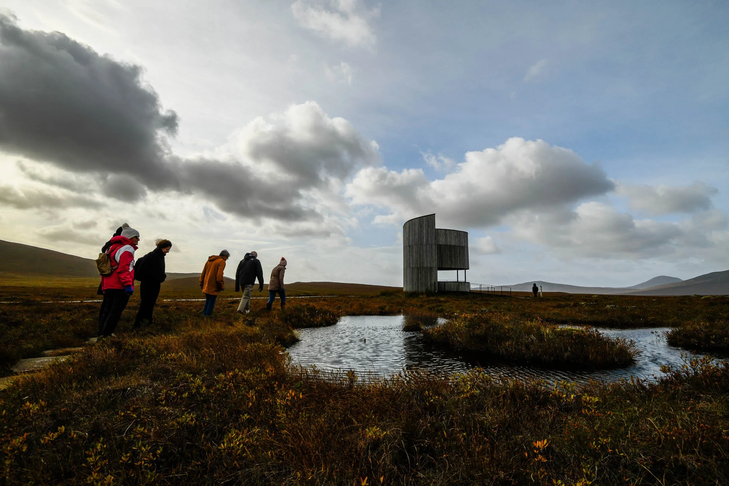 Timespan Helmsdale documentary photography featuring their field trip to RSPB Forsinard as part of their 'Heritalise' International conference.  
