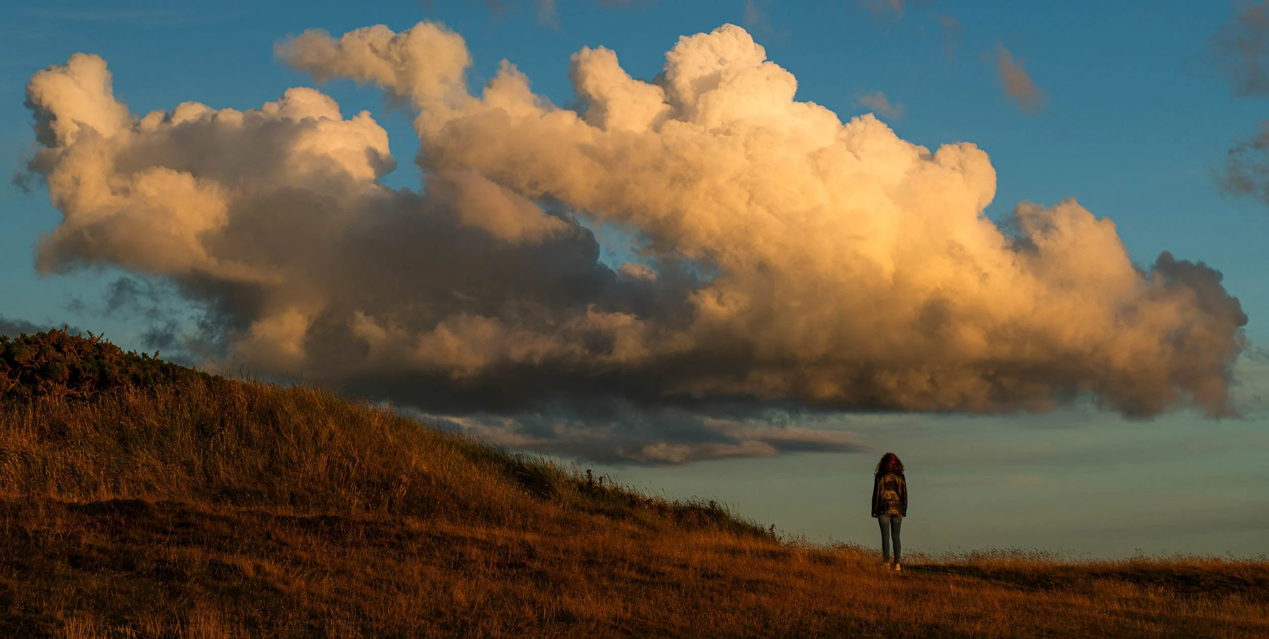 The Cloud Worshipper.  Art photograph in Prestwick, Ayrshire.