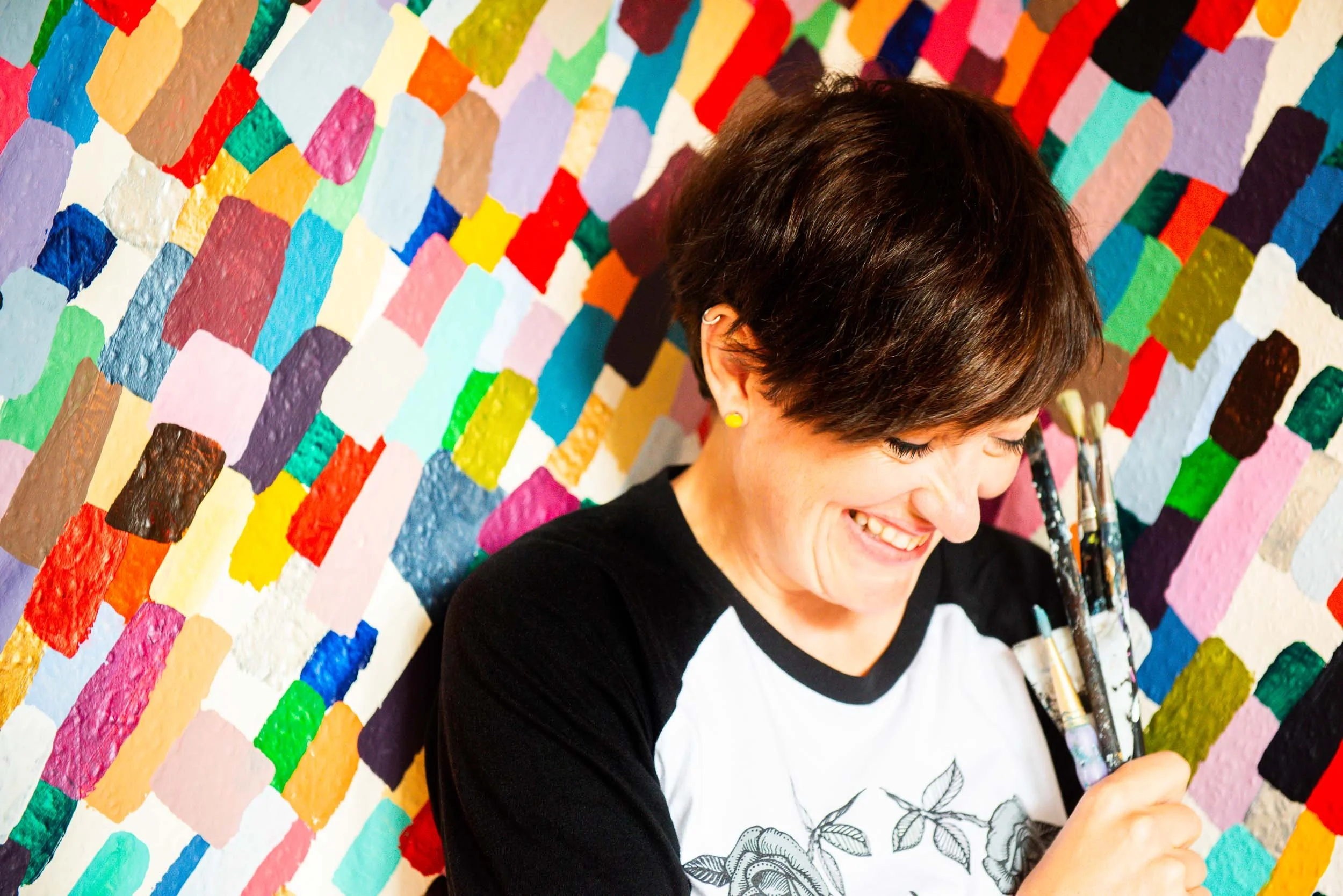 Artist portrait of Michelle Cohen at her Glasgow studio.