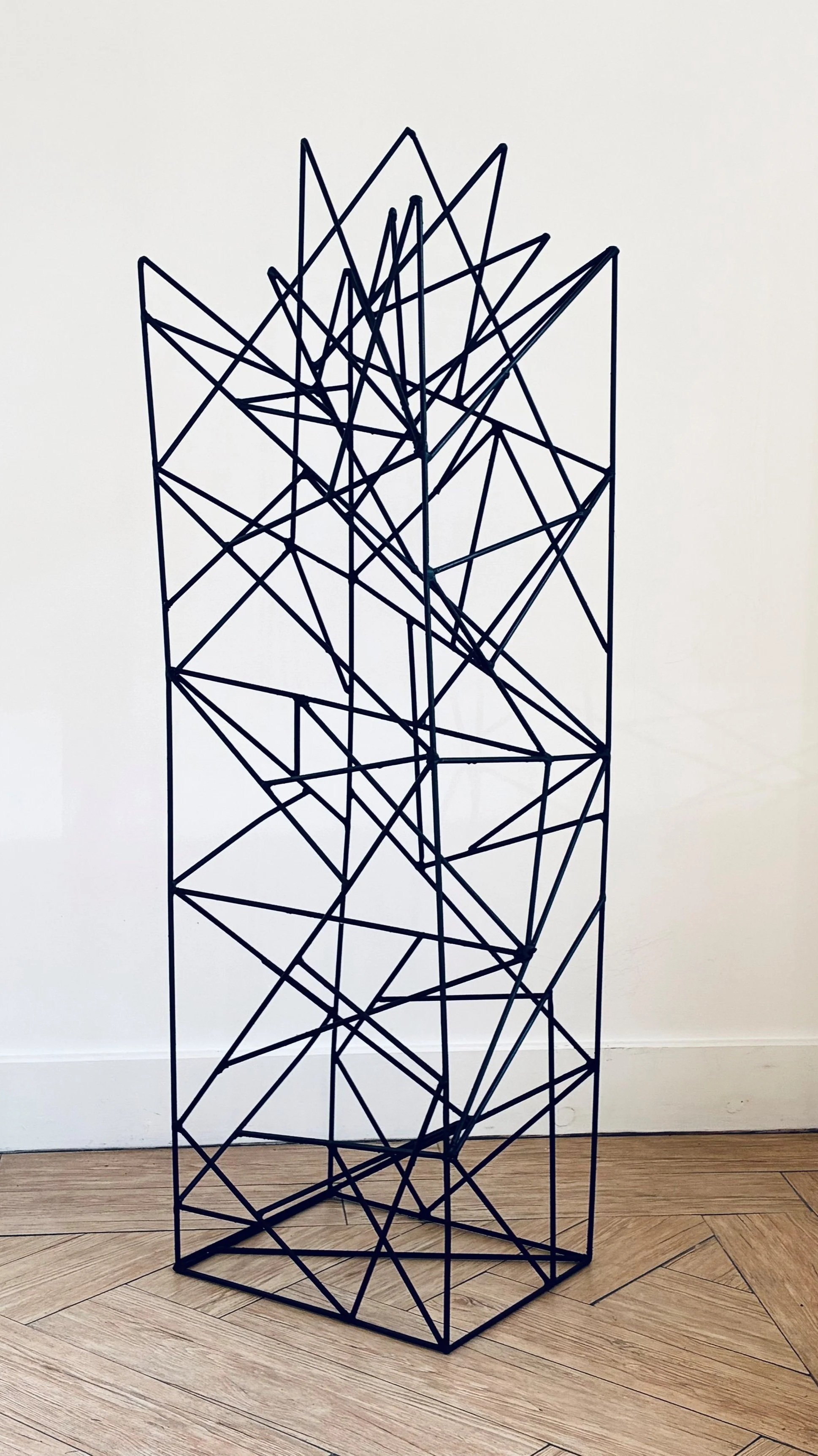 Boxed triangles, mild steel, paint.