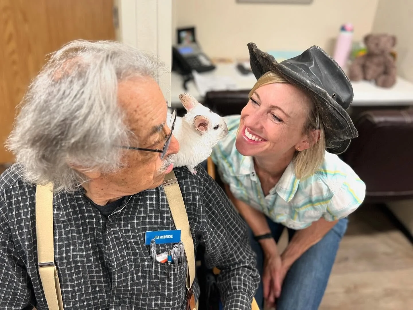 Another wonderful day bringing love and joy!  Memory care and dementia friends loved meeting our animal family! 💕 #animaltherapy, #bestmedicine, #joy, #cheer, #gentle, #lovingcare, #seniorhome, #caregiver, #weloveseniors
