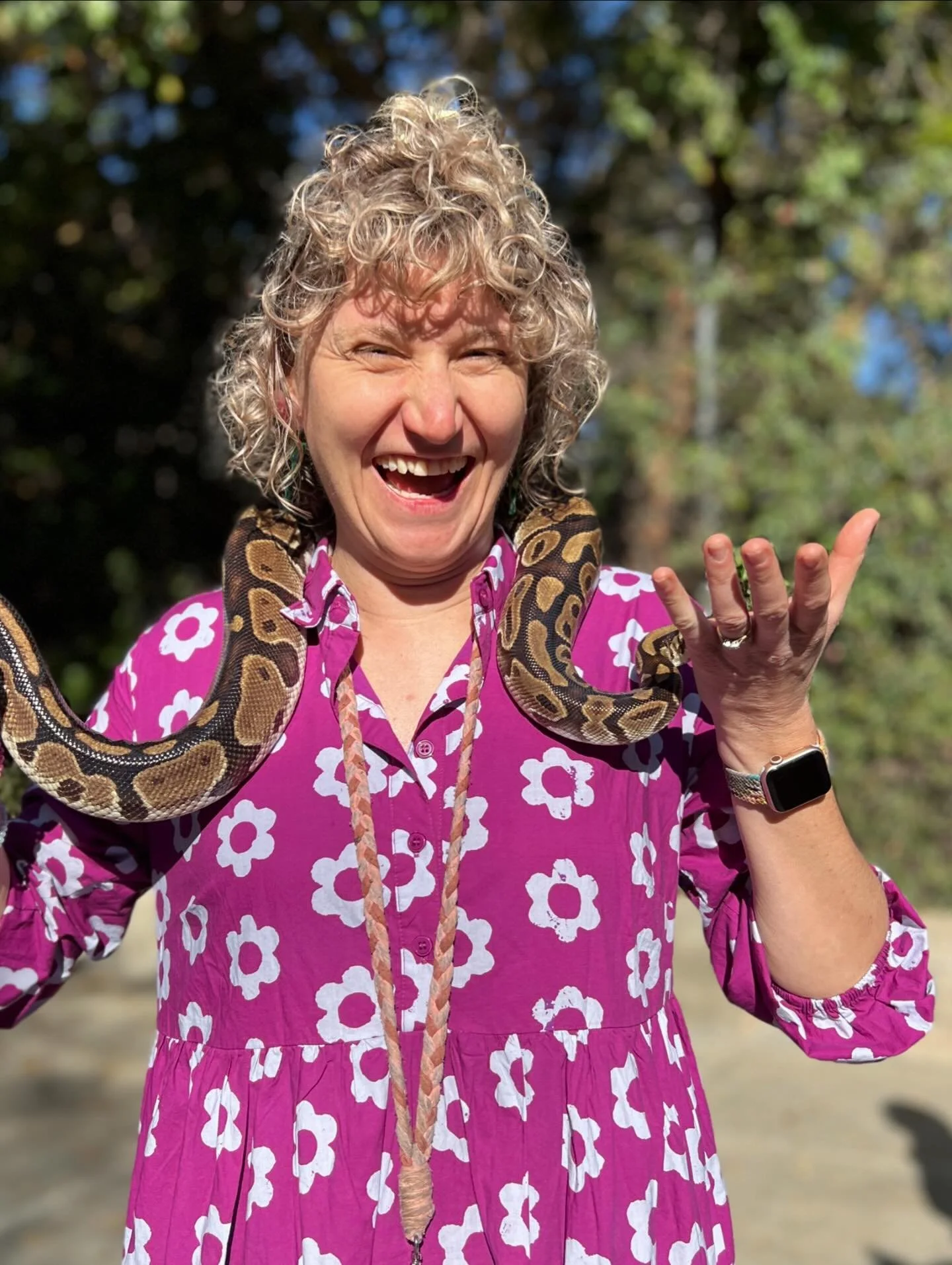 The joy that our beautiful gentle snakes bring fills our hearts.  We teach slow gentle handling, soft energy and new perspectives crossing many people into adoring these magical creatures as we do!  #pettherapy, #animaleducation, #specialvisit, #ball