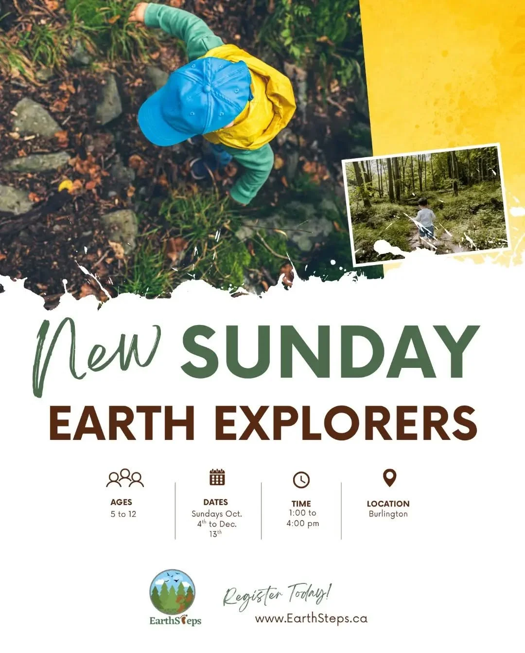 You asked, we answered! We are now offering our Earth Explorers program on the weekend. A chance for kids who are in school to take a day out and spend time immersed in nature, off screen.

*Ages: 5 to 12
*Dates: Sundays, October 4th to December 13th