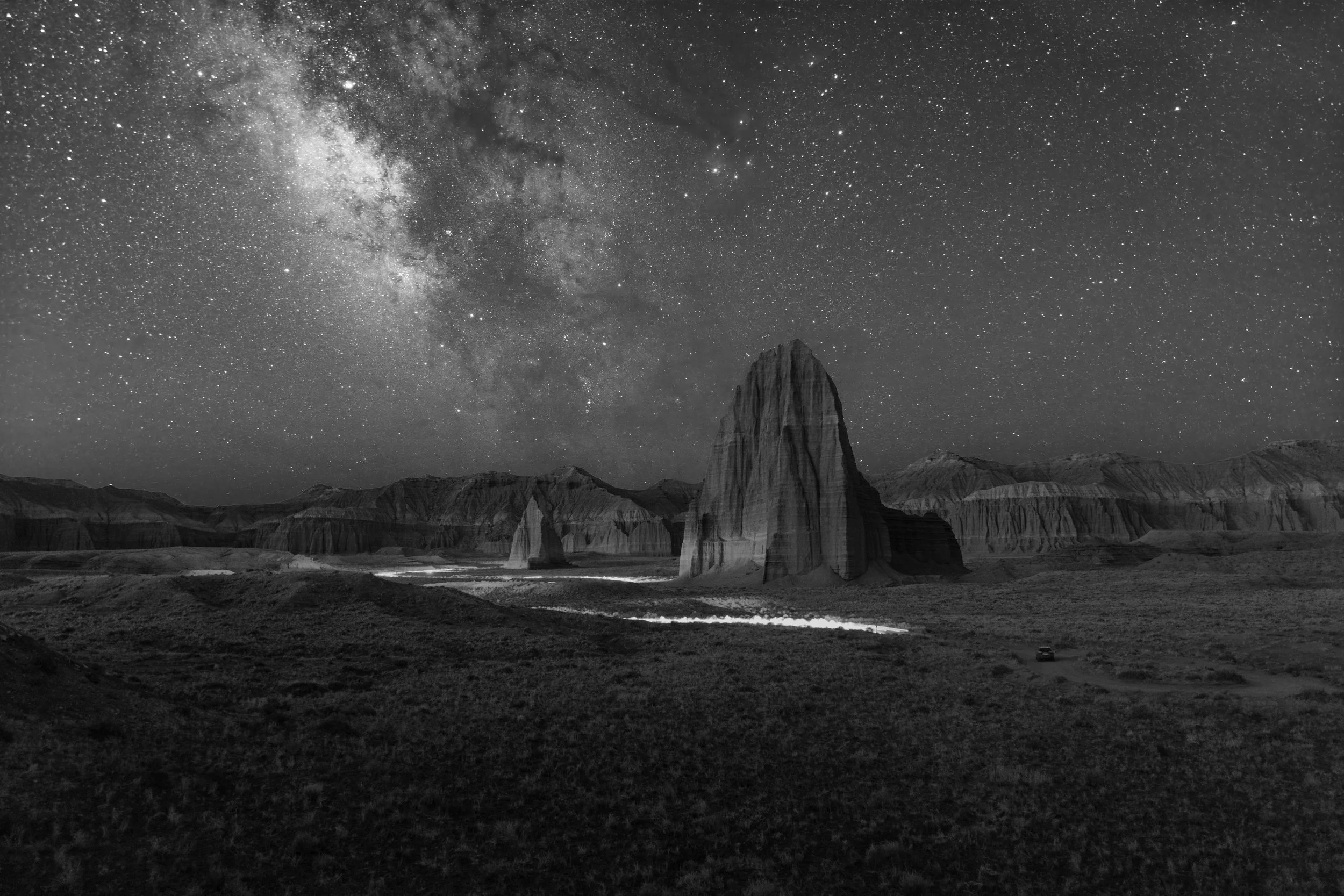 "Temples of the Sun, Moon, and the Stars" - BnW