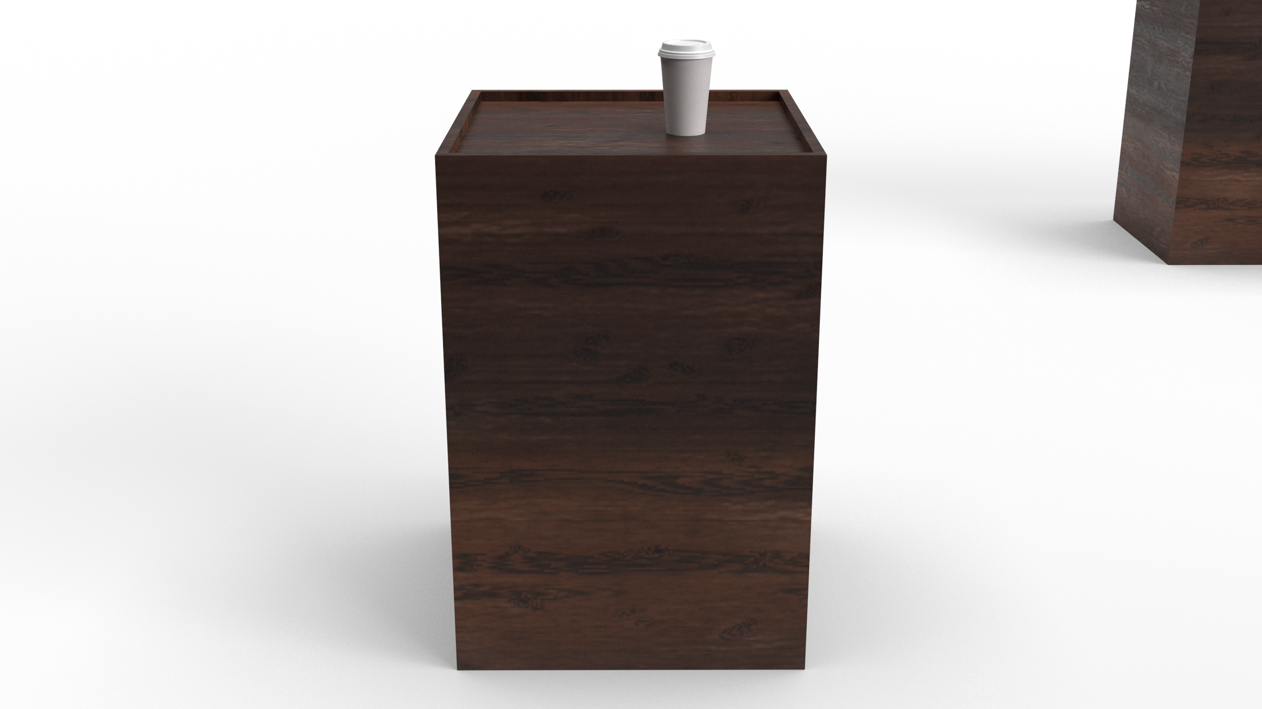 Wood Glass Gallery Pedestal