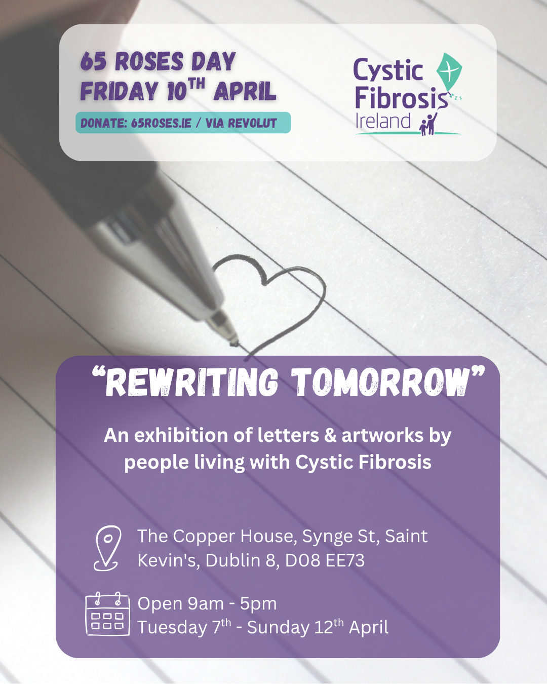 'Rewriting Tomorrow' - An exhibition of letters and artwork by people living with cystic fibrosis