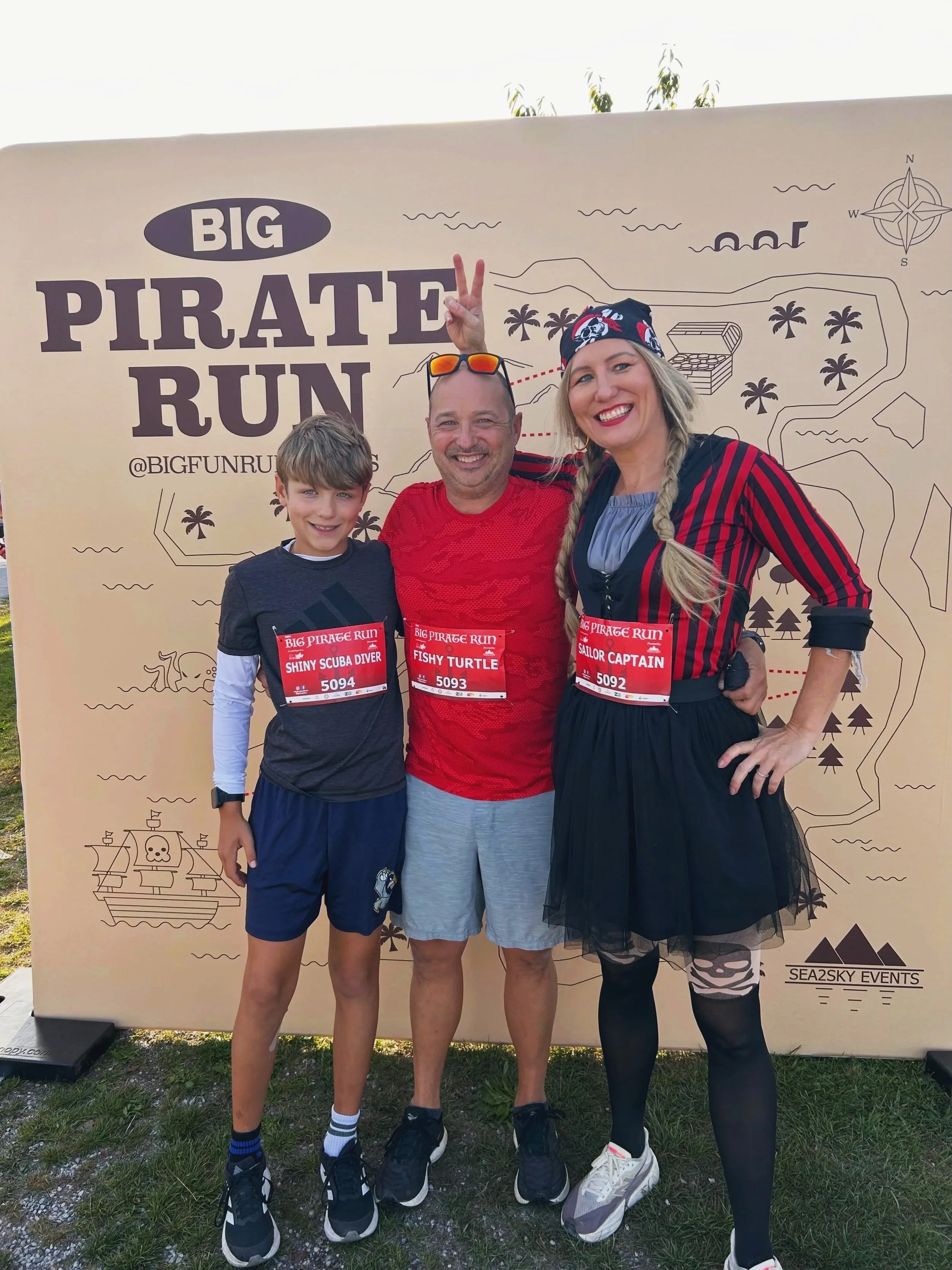 Shannon Sawicki and family Big Pirate Run Garry Point Steveston 2026