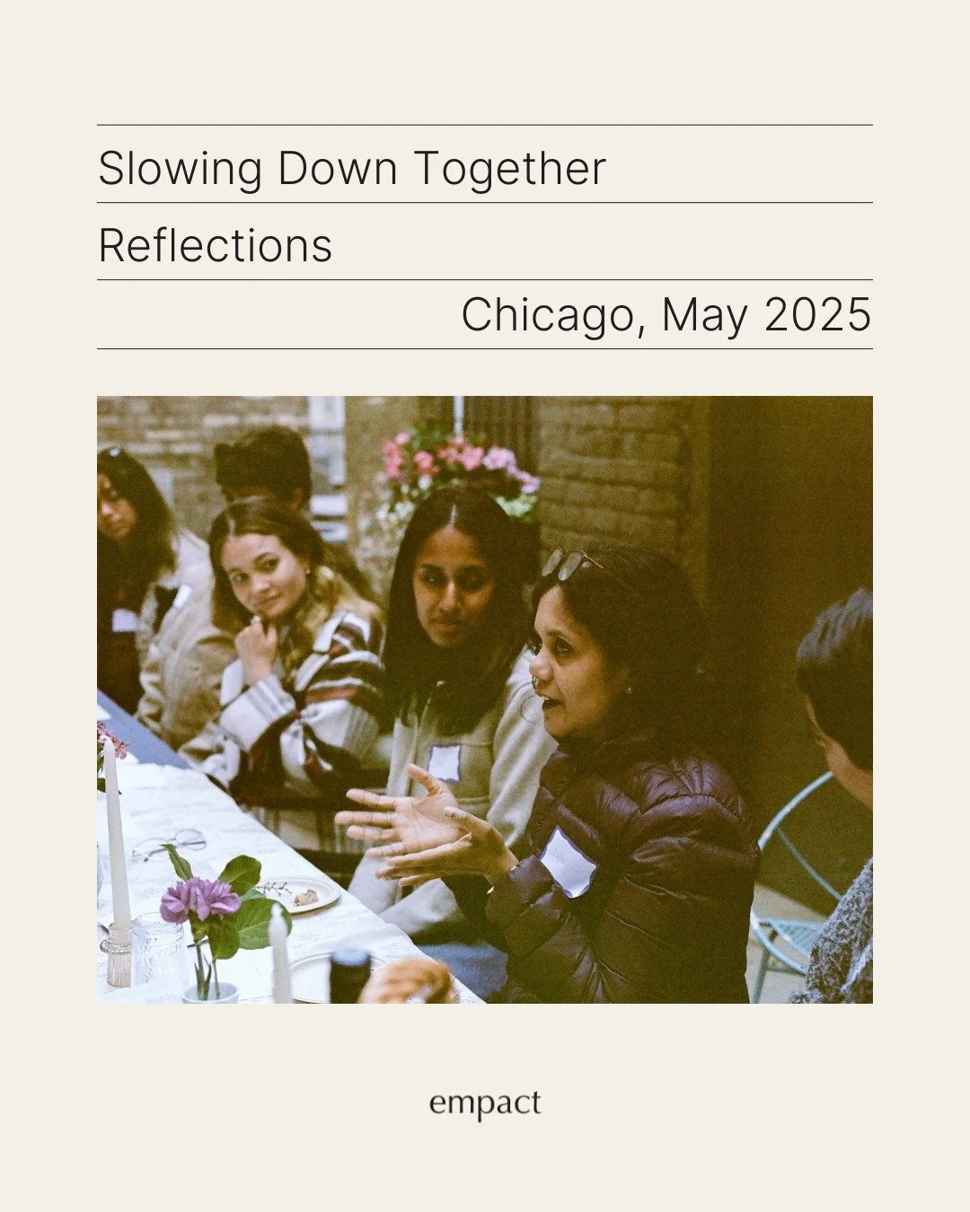 As we gear up for our next Community Circle this Sunday in Detroit, we&rsquo;re thinking back fondly on our last in person gathering in Chicago at Petals &amp; Jackets (@petalsandjackets). So grateful to continue to learn from and with our thoughtful