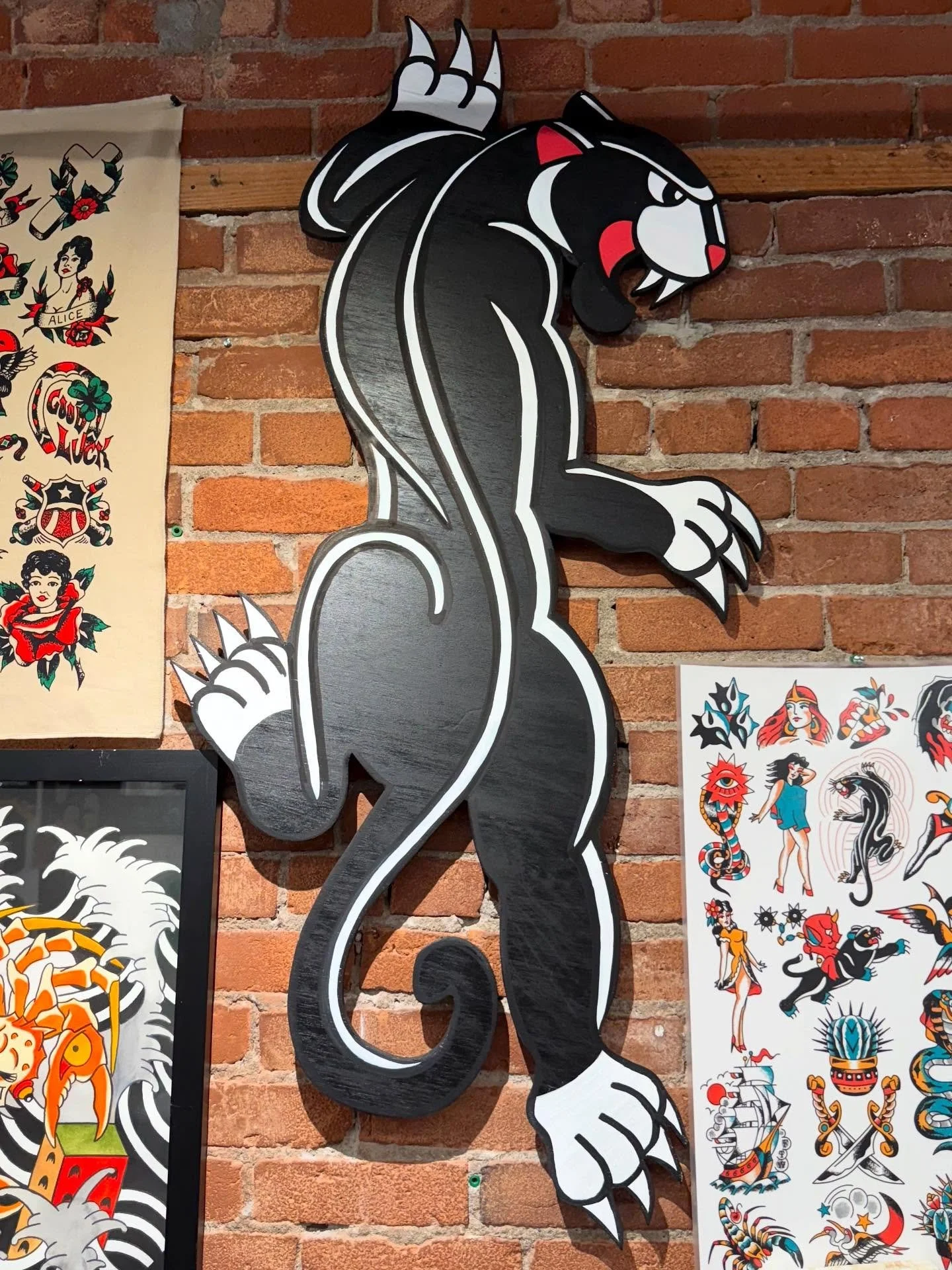 Always down to paint wood cut outs. 
Dm me if you want one.
This one is above my station @superelectrictattoo