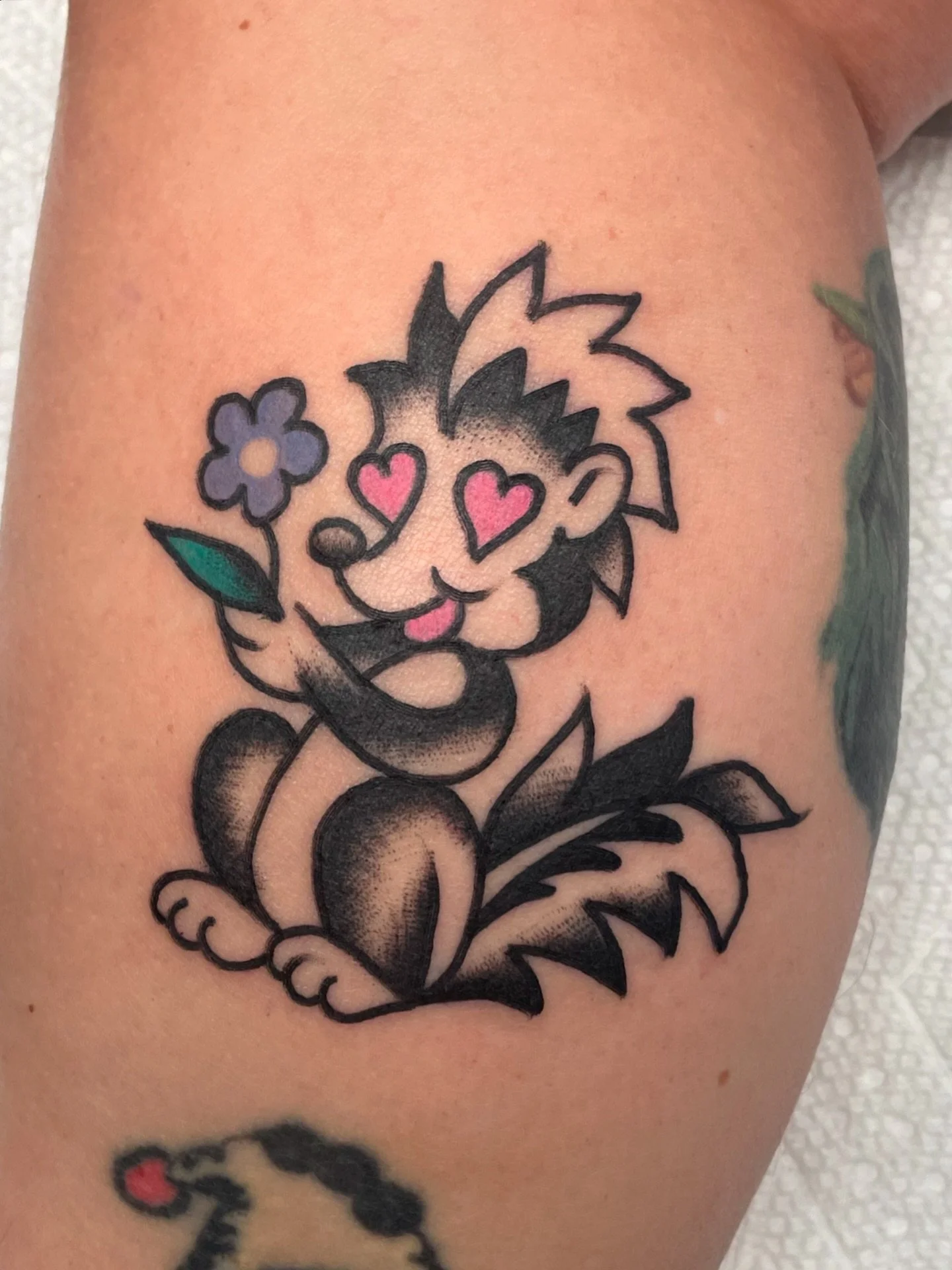 Skunk tat for the mop chopper 
🦨 🦨 @hairofthedot 🦨 🦨 
#traditionaltattooflash #traditionaltattoos #oldschooltattoos #boldtattoos #skunktattoo #pdx #pdxtattoo #eugene