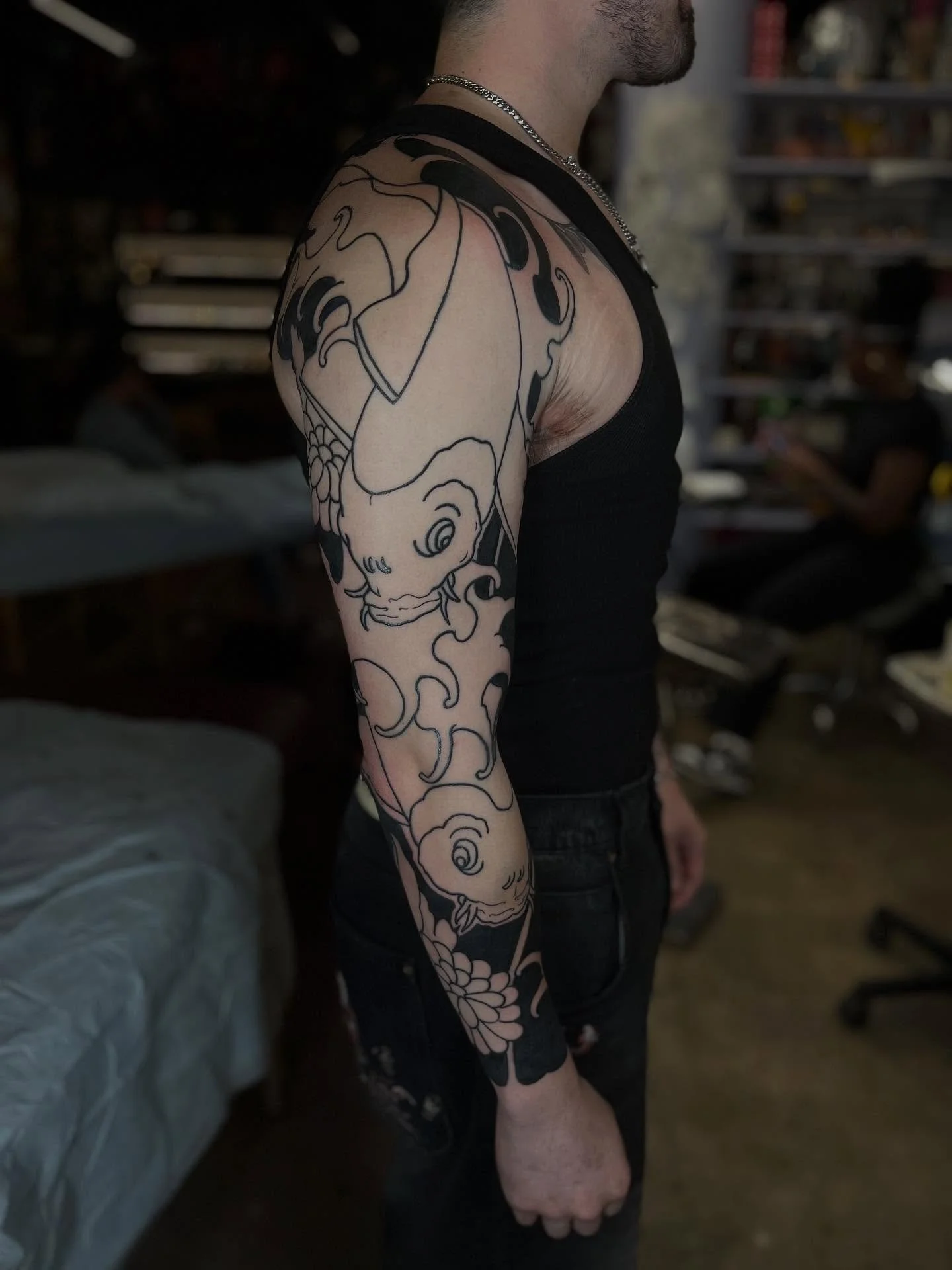 ⚠️ wip ⚠️ 
I’m super excited about how this koi sleeve is coming together! Can’t wait to get back in on it! Thank you @vosacee for the trust and being a rad client!
Made at @superelectrictattoo 
.
.
.
.
.
.
.
.
.
.
.
.
.
#JapaneseTattoo