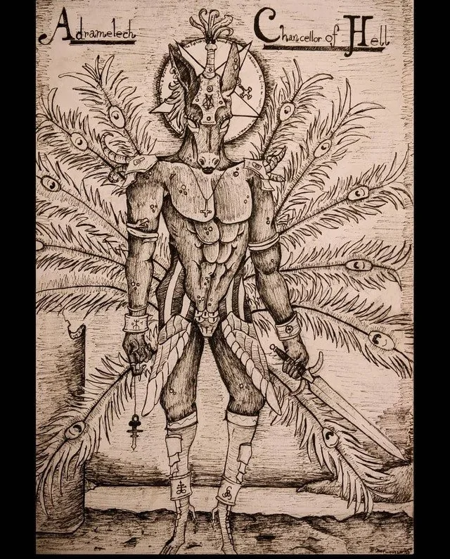 Adramelech The Glorious One Is King  Sun God of Sepharvaim and Demon of Hell