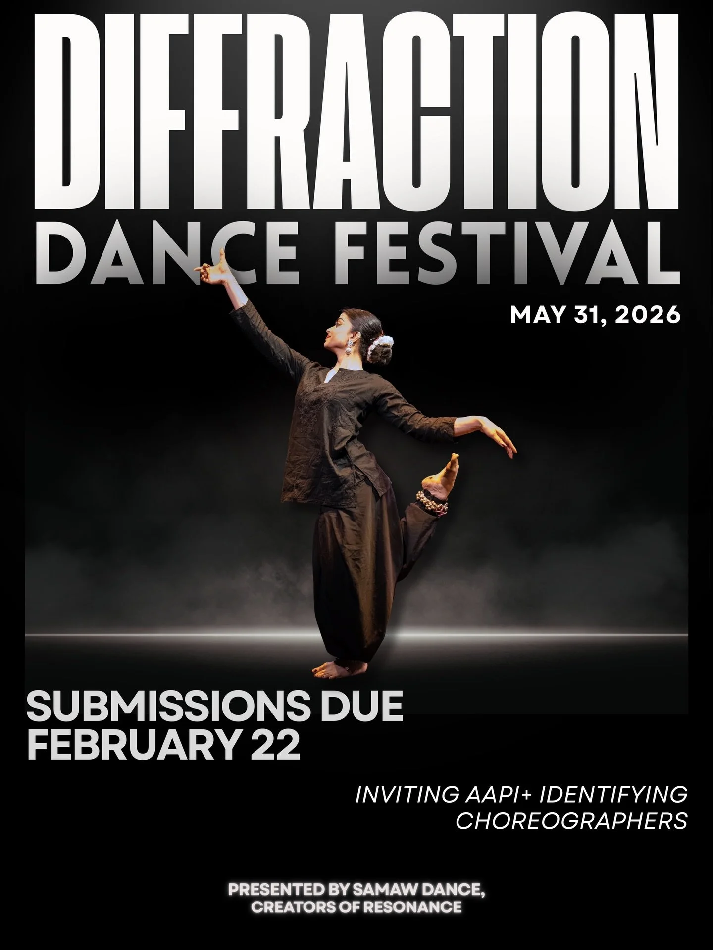 Share your work on a professional stage and be part of a festival rooted in lived experience.

Diffraction Dance Festival 2026 is seeking AAPI+ identifying choreographers to present work that is intentional, grounded, and clear in its presence.

Sele