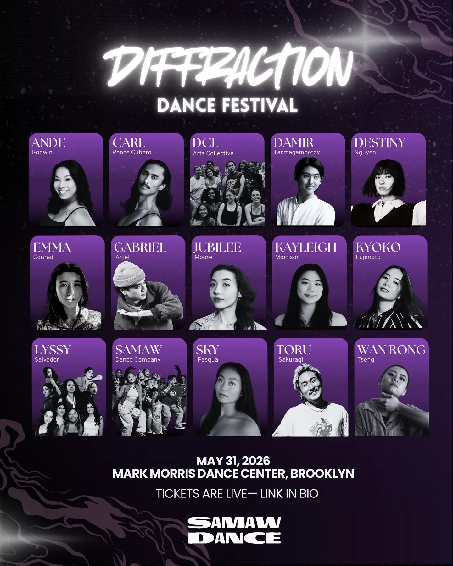 DIFFRACTION: an AAPI+ dance festival is back for its second year in a new space.

Come close out AAPI+ Heritage Month with us alongside artists from across the country.

Founded and produced by @samawdance, Diffraction brings together a lineup of art