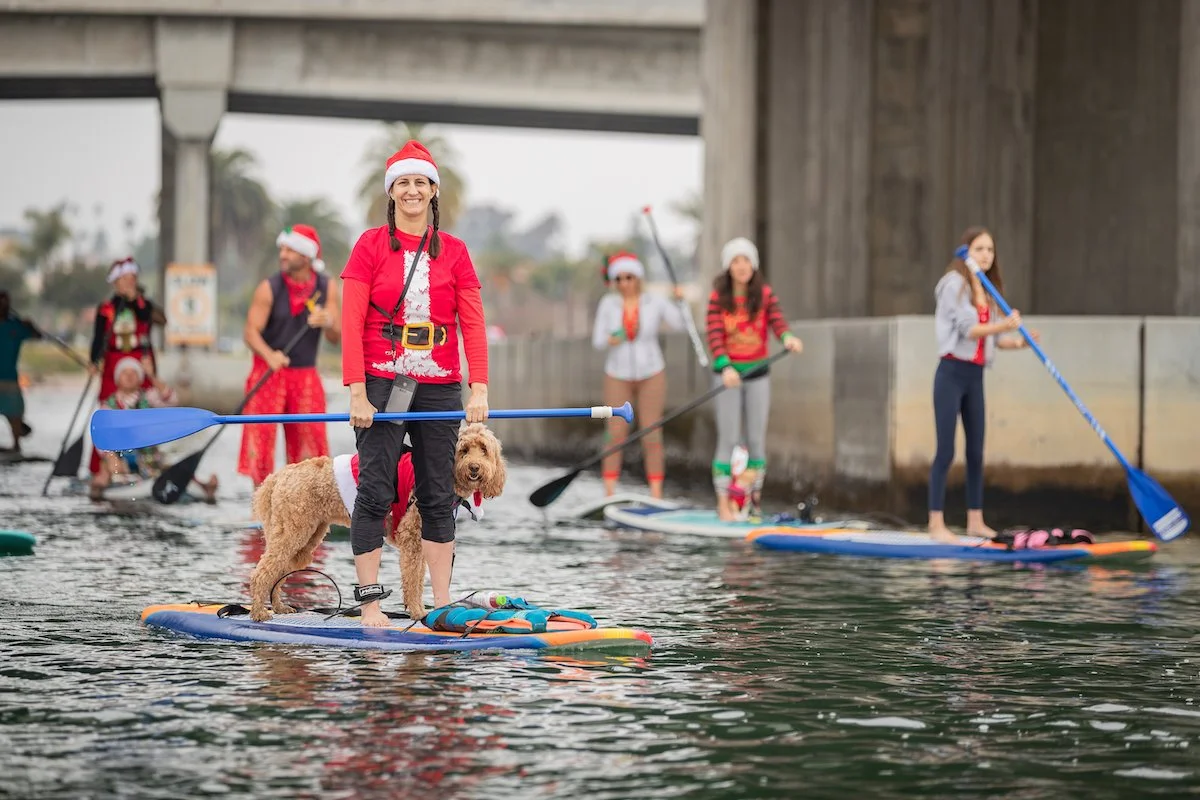 Photo via James Kao, SUP Pups Holiday Paddle 2020