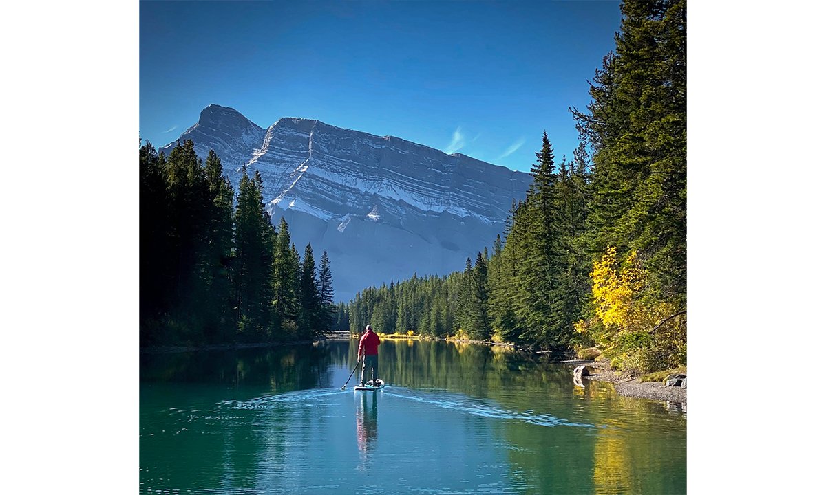  Fall SUP on the Two Jack canal. I was split down the middle. | Photo courtesy: Jean McBroom, Supconnect Photo Contest 2023 