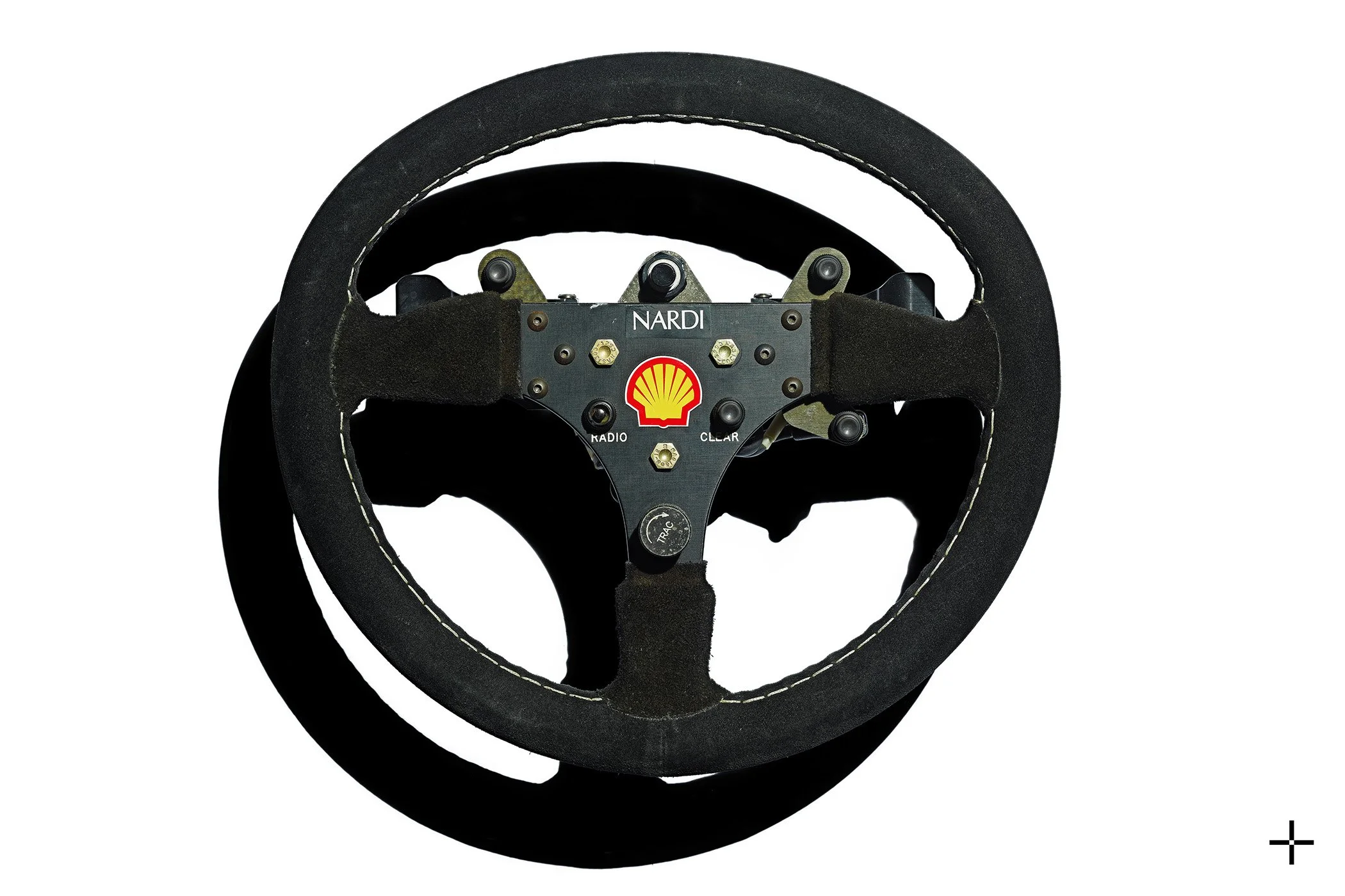 Fine art photographic print of iconic Grand Prix winning steering wheel belonging to racing legend Ayrton Senna: a multi-focal composit artwork of astonishing clarity and depth. The perfect automotive gift for collectors.