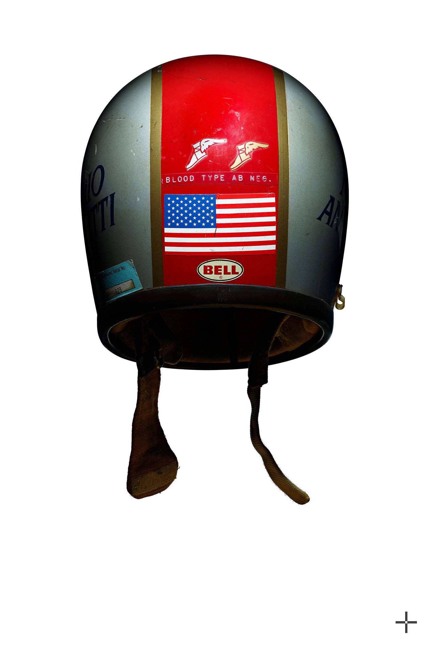 Mario Andretti's race-worn F1 helmet, 1974–1976. 1978 F1 World Champion, 1969 Indianapolis 500 winner. Legacy+Art 'The Art of Racing' collection.