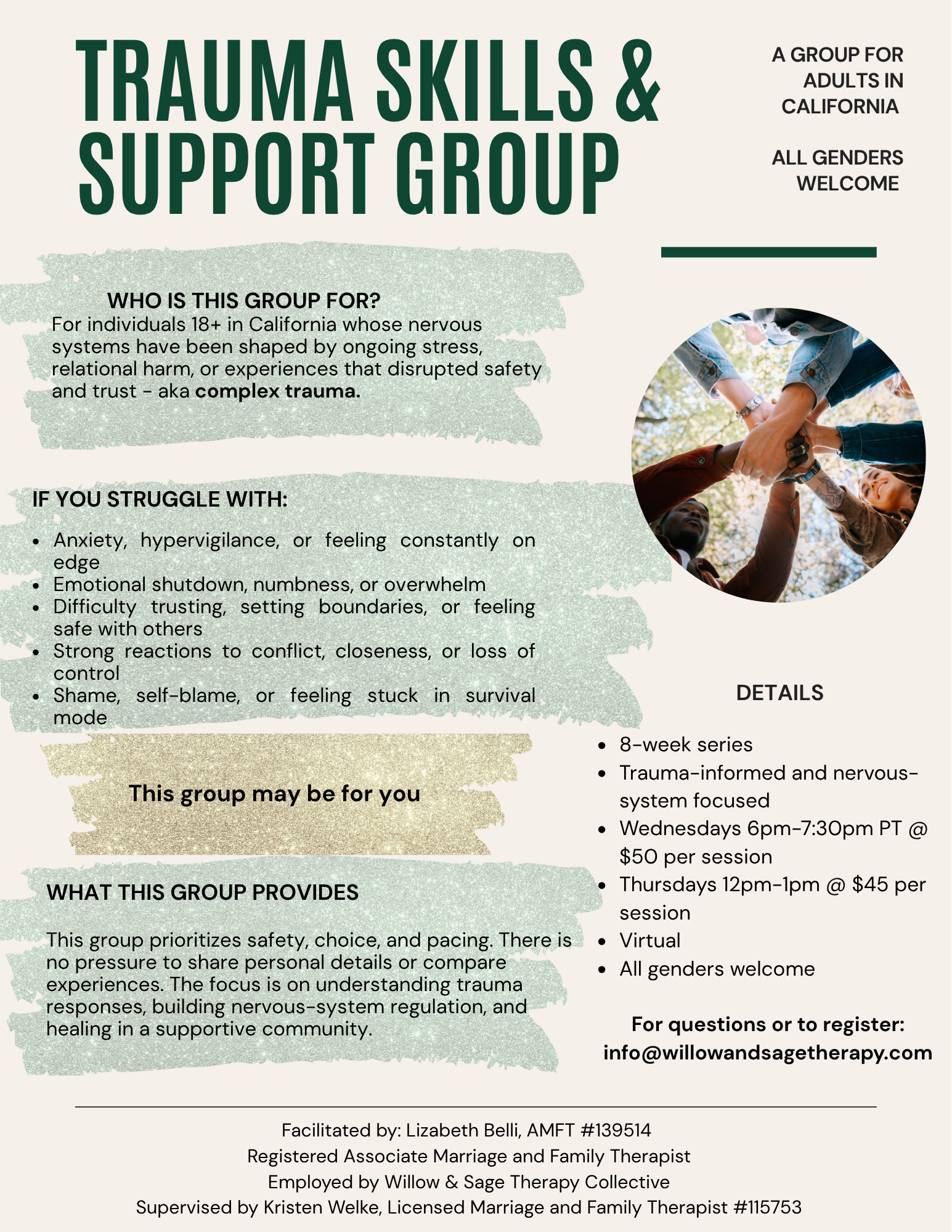 Virtual Trauma Therapy Group in California