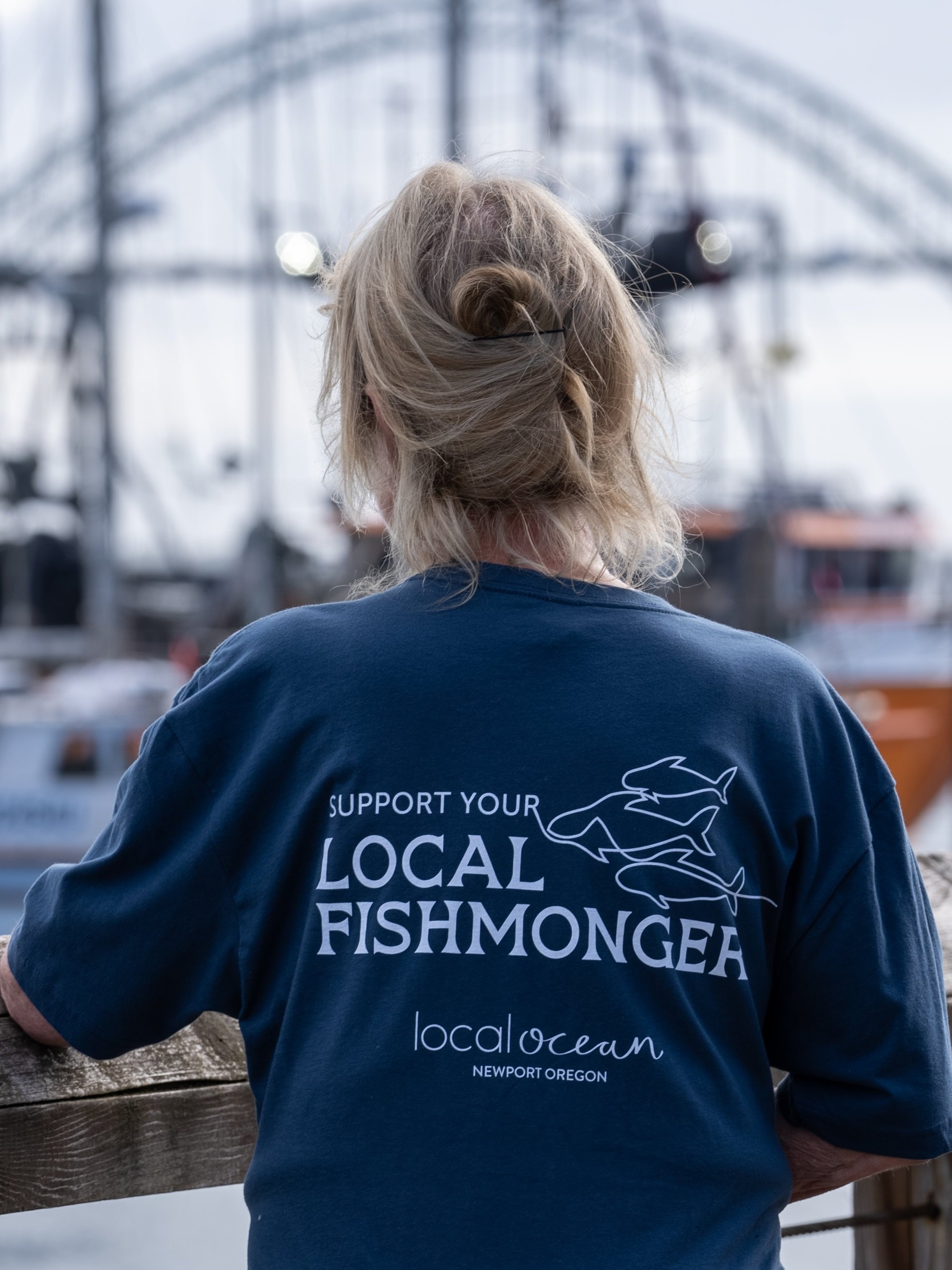 Local Ocean Support Your Local Fishmonger T Shirt Back View