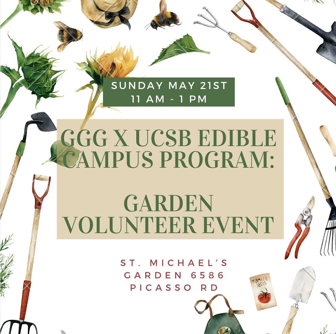 Join us this Sunday (5/21) for a gardening day with @ucsbecp to gain 2 community service hours! See you all there🏡🧑&zwj;🌾