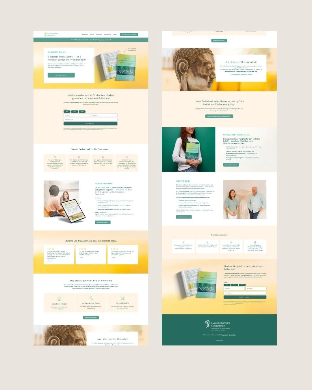 Konzeption und Gestaltung der Landingpage für den Darmgesundheits-Selbsttest des Evolutionsraum Gesundheit