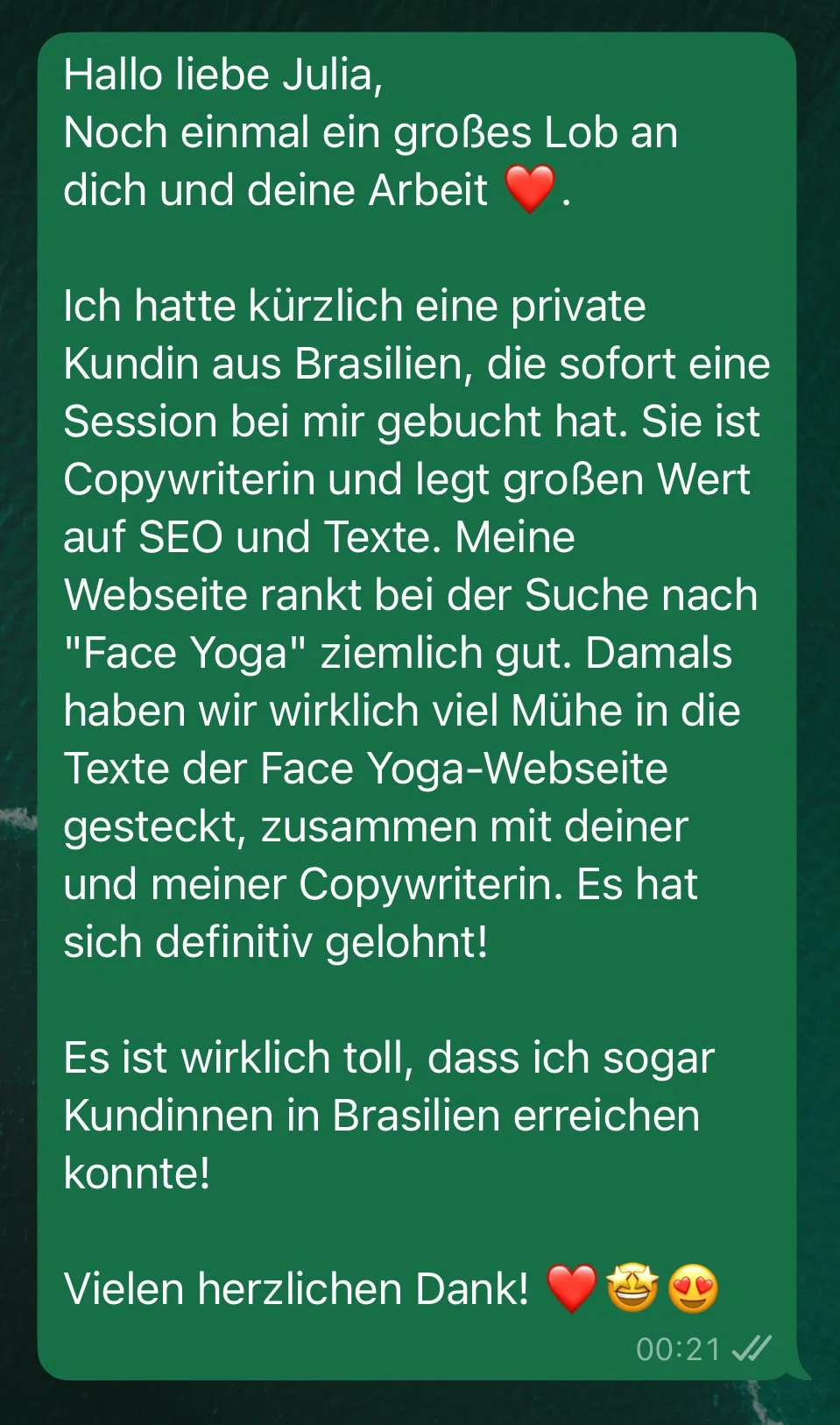 Beispiel für gute Online Bewertungen