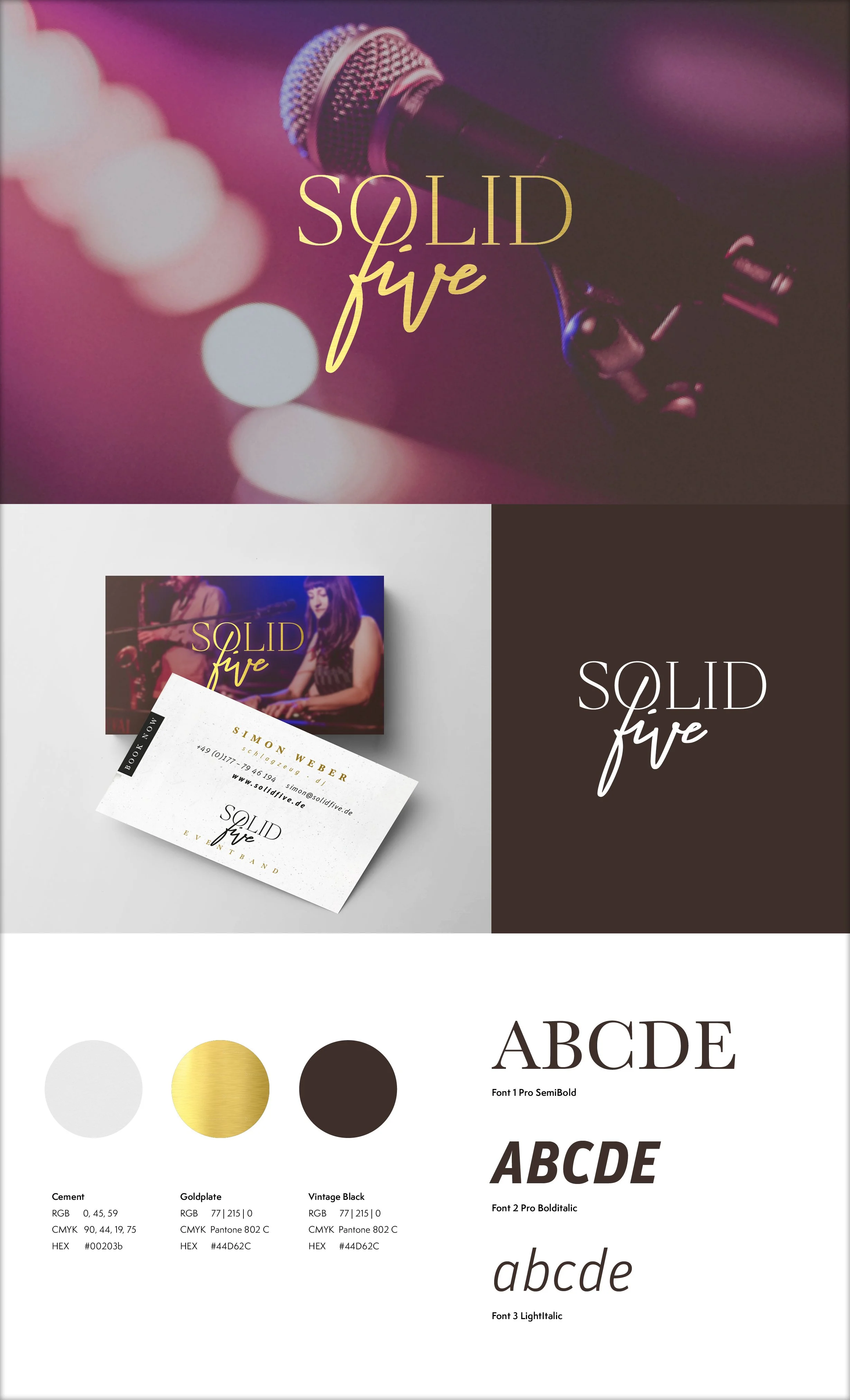 Brand Sheet Design für Solid Five Event Band, Nürnberg