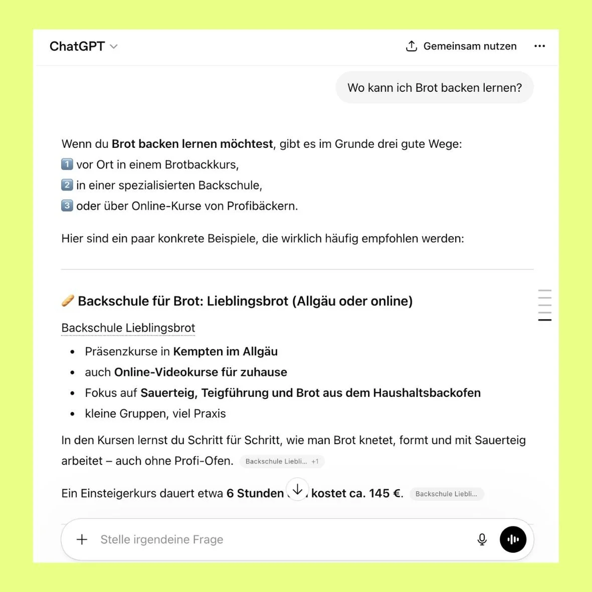 eispiel für moderne KI Suche im Internet