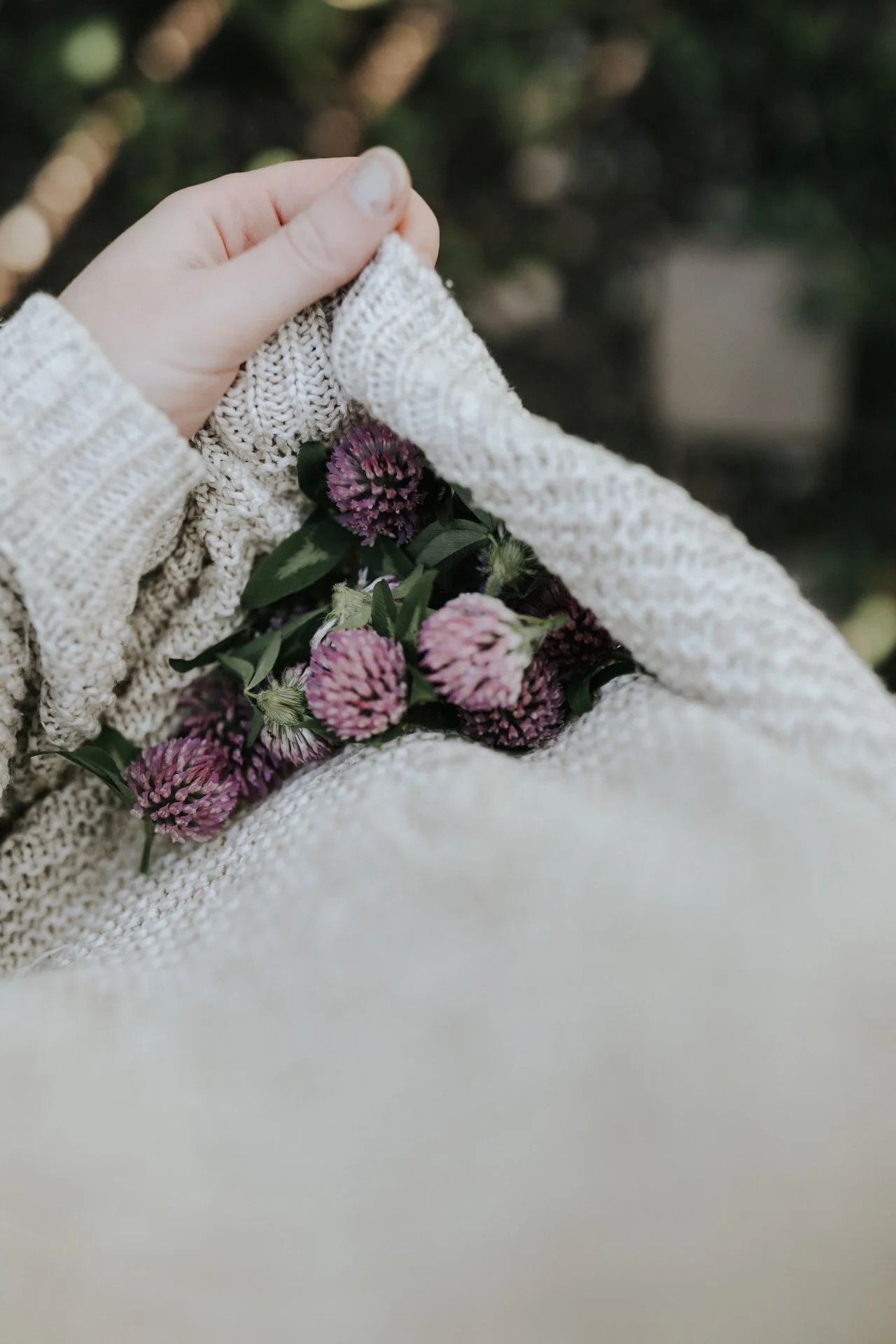 Woman collecting flowers 
