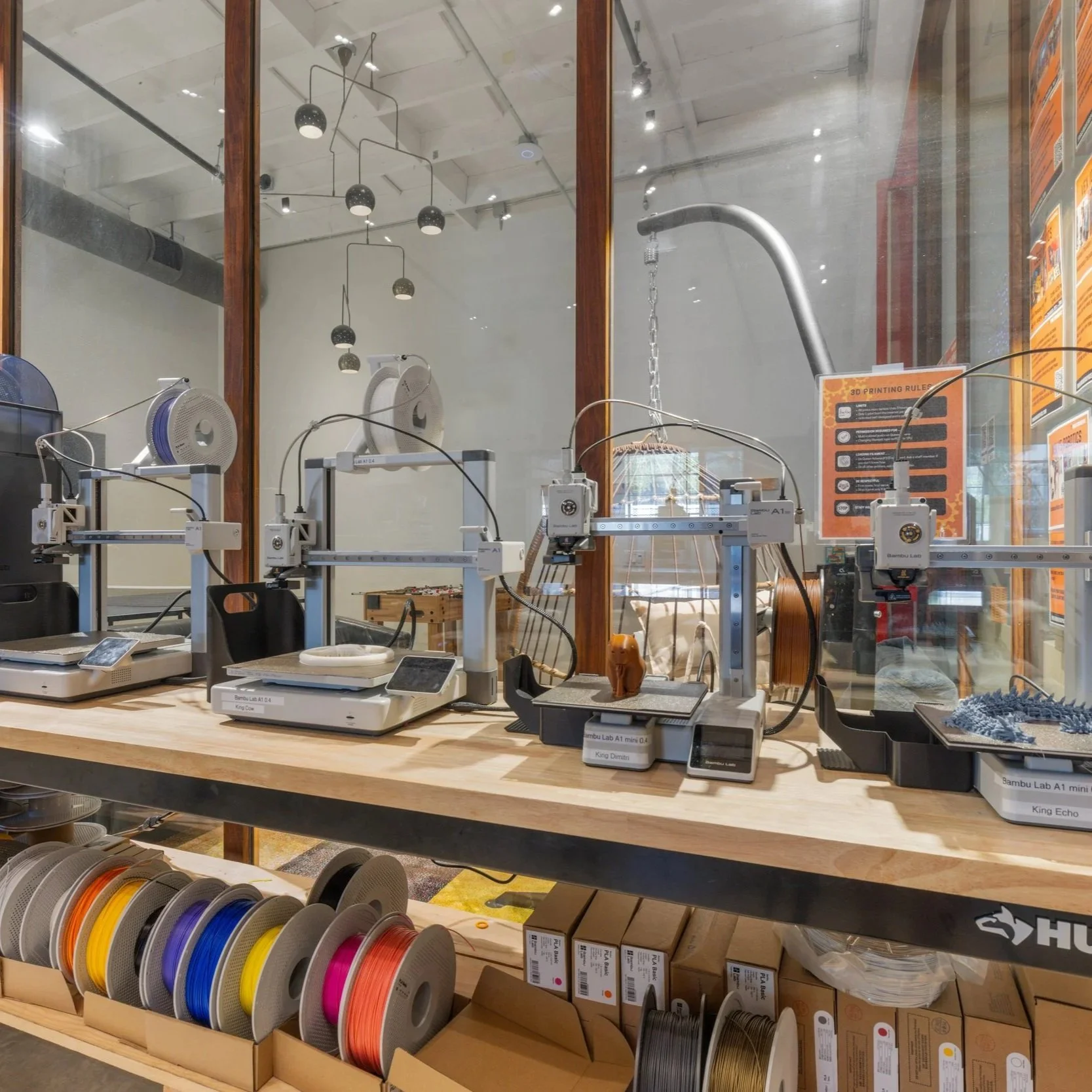 3d printers in forge makerspace as part of engineering stem summer camp 2026