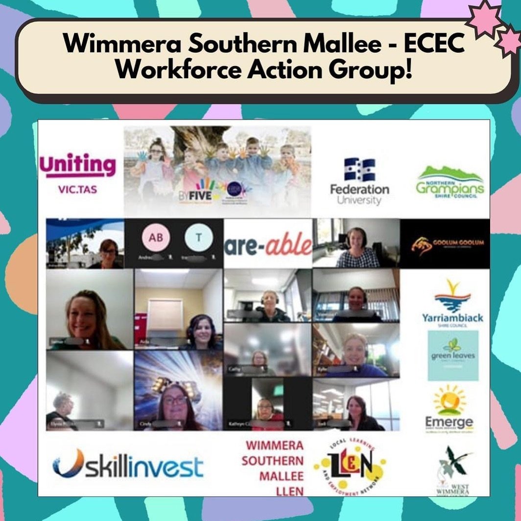 Wimmera Southern Mallee ECEC Workforce Action Group...in action!

The group is on a mission to support and grow a strong Early Childhood Education and Care (ECEC) workforce in our region. 💪

This April, we held our quarterly meeting with experts fro