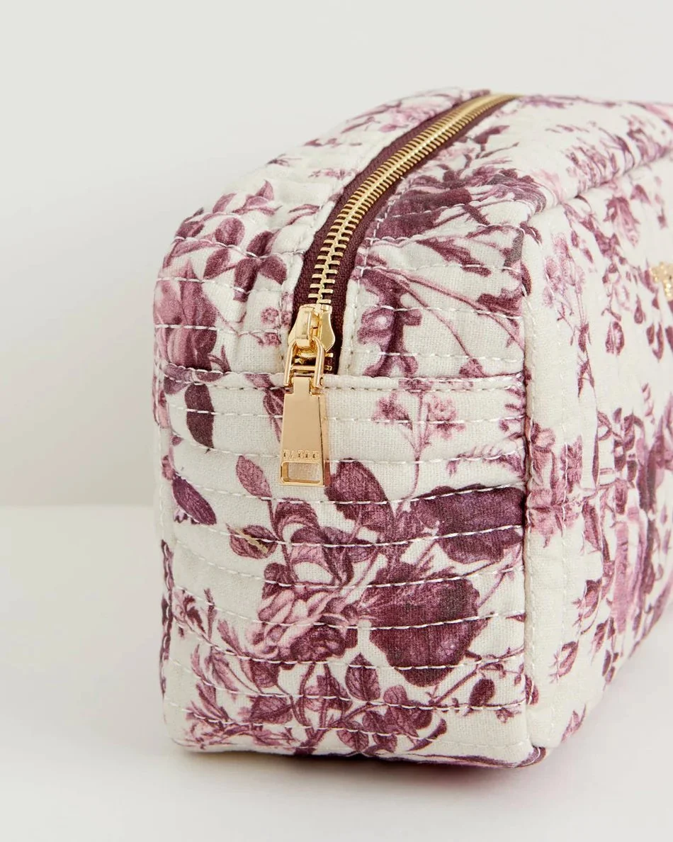 Rambling Rose- Plum Quilted Cotton Pouch — Buie's Photo Shoppe Studio