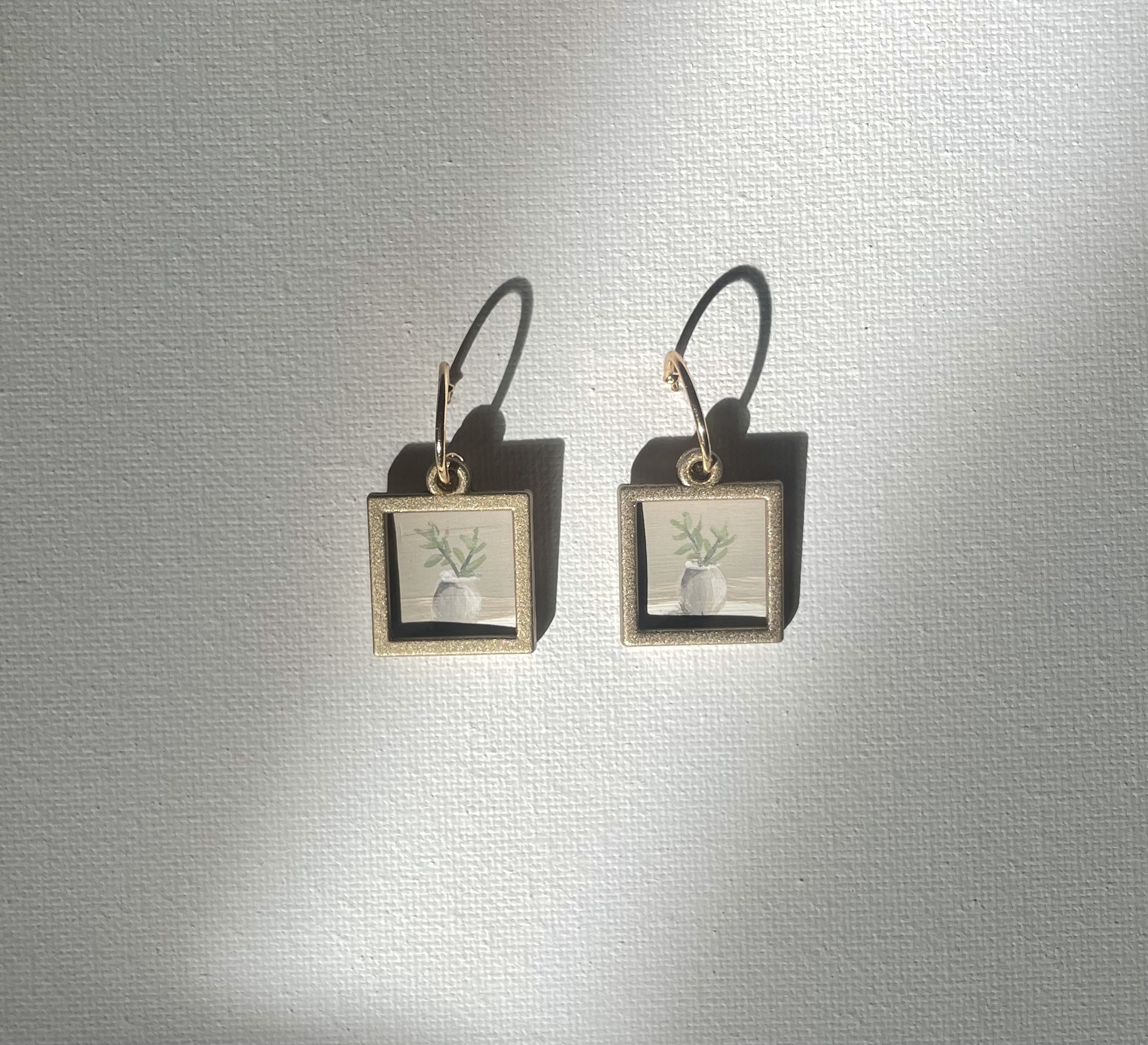 Thyme in a Vase Painting Earrings