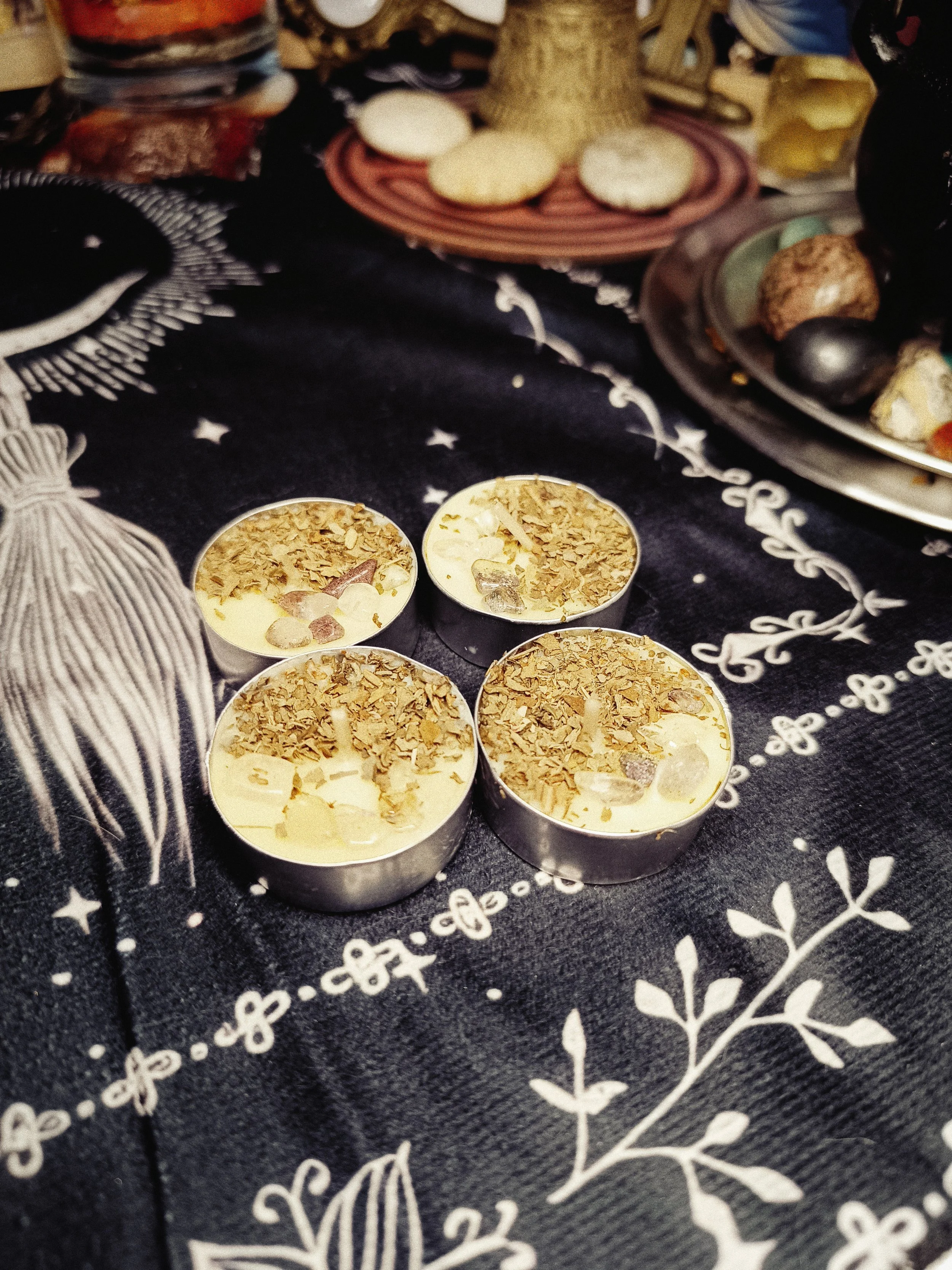 Clear Signal Dressed Tealight Anchoring Candle (Clarity / Pattern Recognition / Directed Energy)