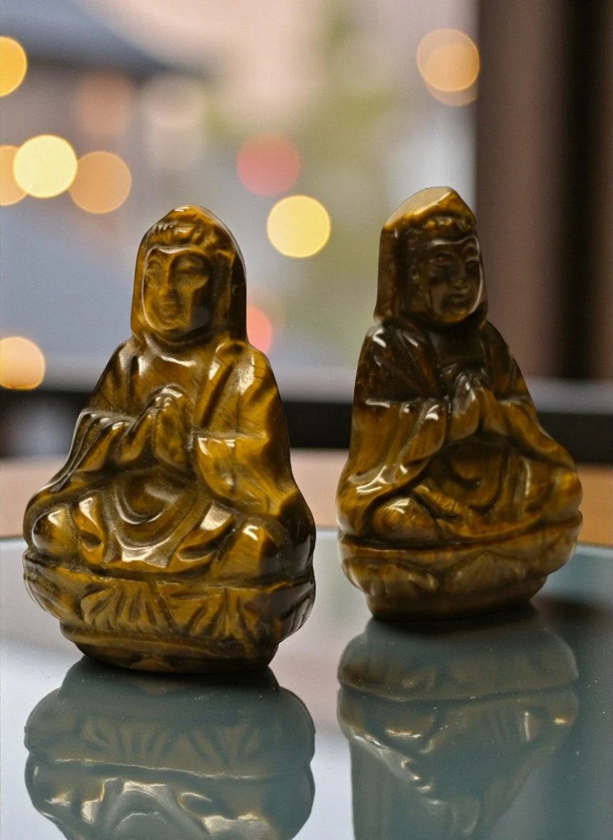 Tiger’s Eye Pocket Guan Yin (For Courage and Compassion)