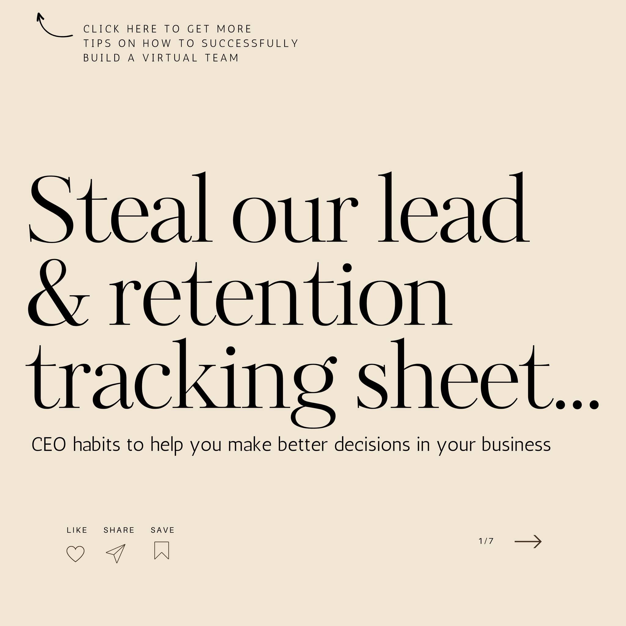 Steal our lead &amp; retention tracking sheet 🙌 📥

🔥 First rule: Keep it simple 
Complicated spreadsheets tend to end up in a folder, never to be used again. So keep it simple and easy to access, we suggest adding it to your bookmarks bar at the t