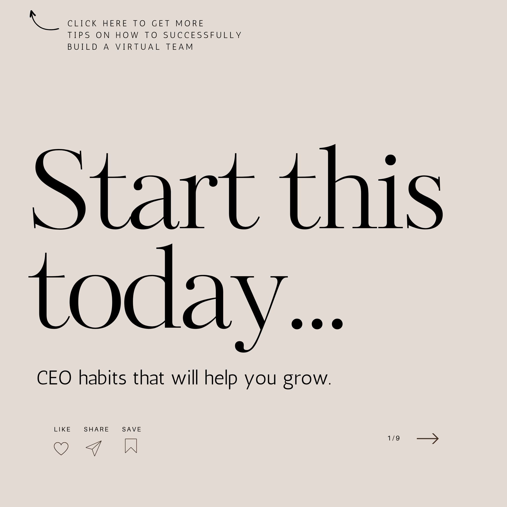 CEO habits that will help you grow 🔥 SAVE THIS FOR LATER. 

I know you want to run a successful, sustainable and scalable business.

As of today, here is what I suggest that you do👇👇

Every time you complete an ongoing project or task, you will do