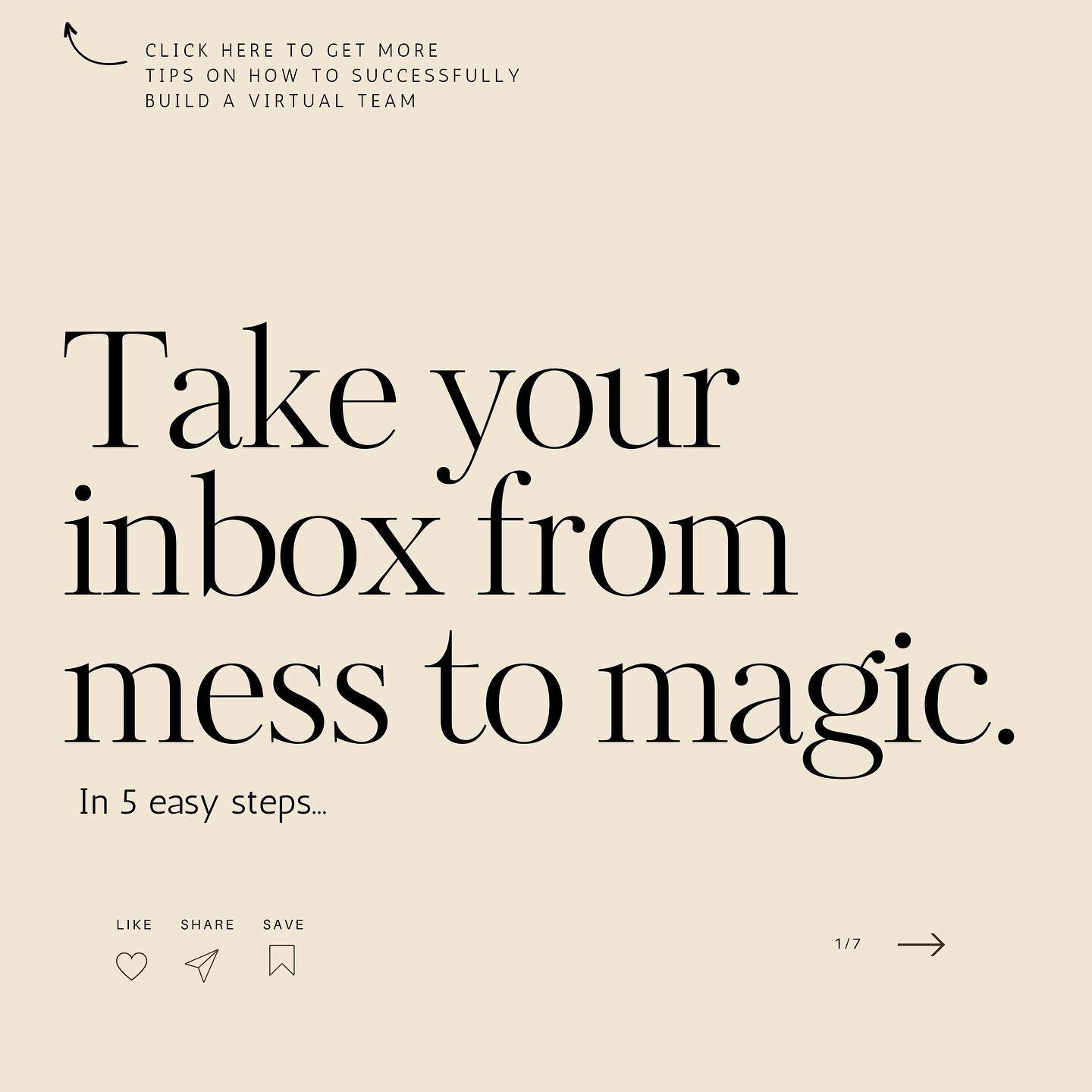 Take your inbox from mess to magic in 5 easy steps 🪄

1️⃣ Start fresh.

The first step is to move all emails that are three months or older into a folder called:&nbsp;Old emails (add month + year).

Pro Tip: You can move emails in bulk to make this 