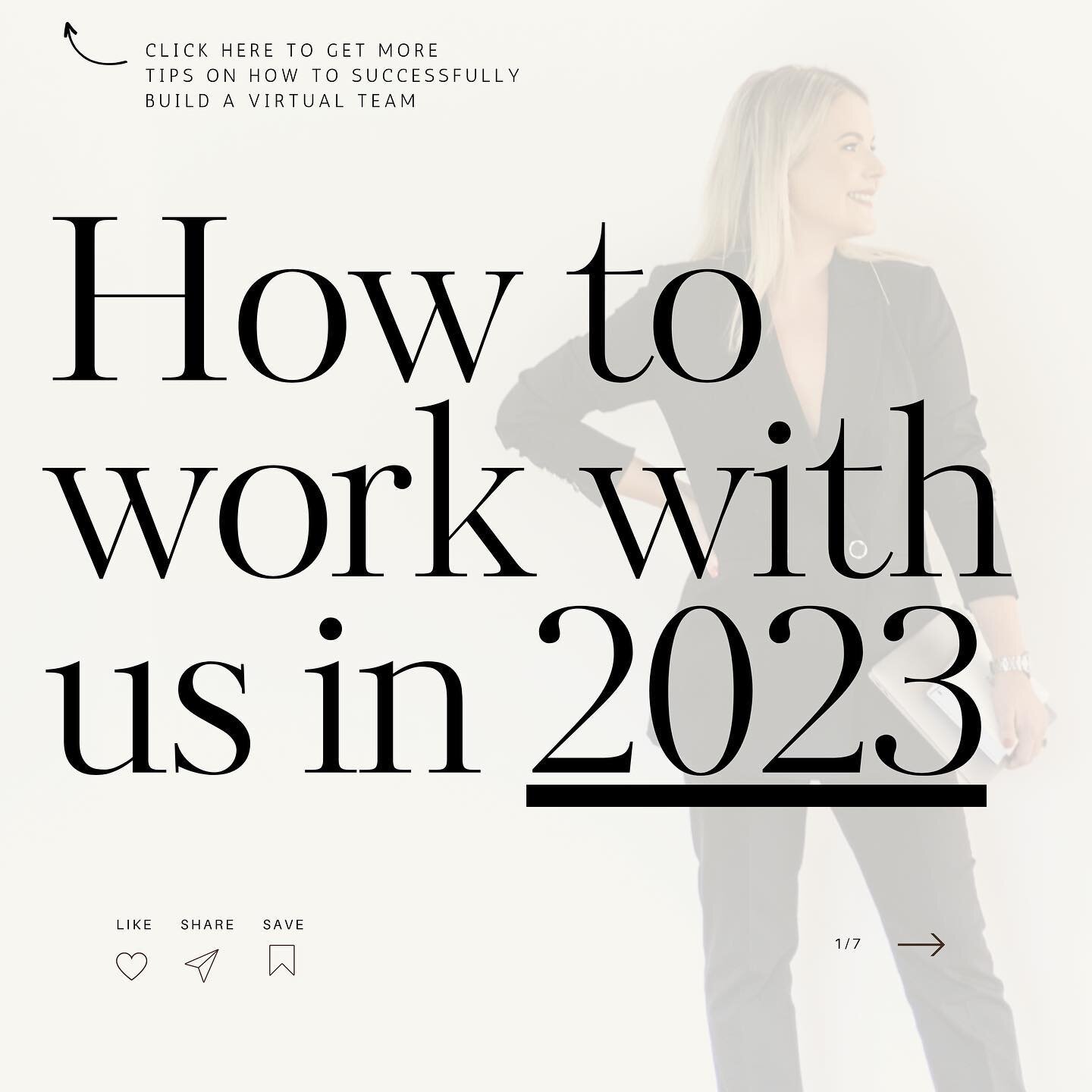 How to work with us in 2023 👀🔥

If you have any questions don&rsquo;t hesitate to send us a DM, download our price guide or schedule a call. 

#virtualassistantaustralia #virtualassistantservices #va #virtualassistant #businesssupport #onlinebusine