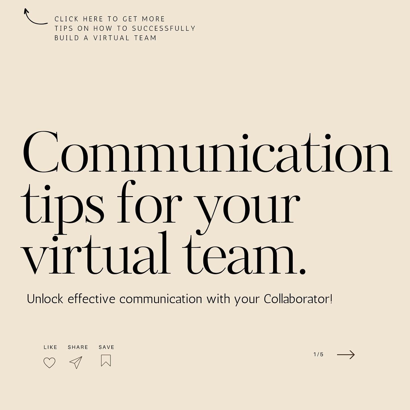 Here is how to unlock effective communication with your virtual team 🔑👀

1️⃣ Sometimes more is best. 

2️⃣ Get into the habit of confirming.

3️⃣ Set clear channels of communication.

SAVE this post for later 📥

CT x 

#virtualassistant #va #virtu