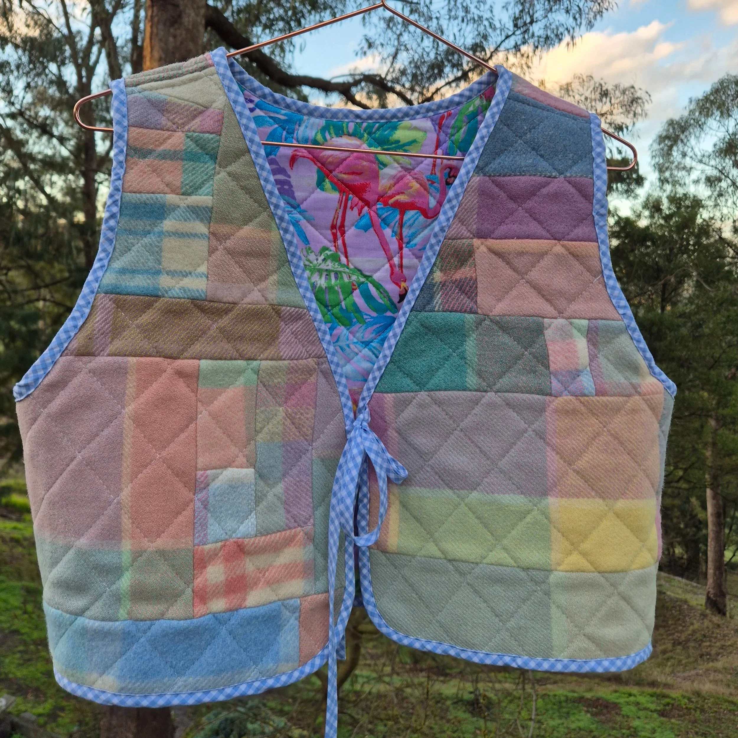 Ladys Wool Patchwork vest